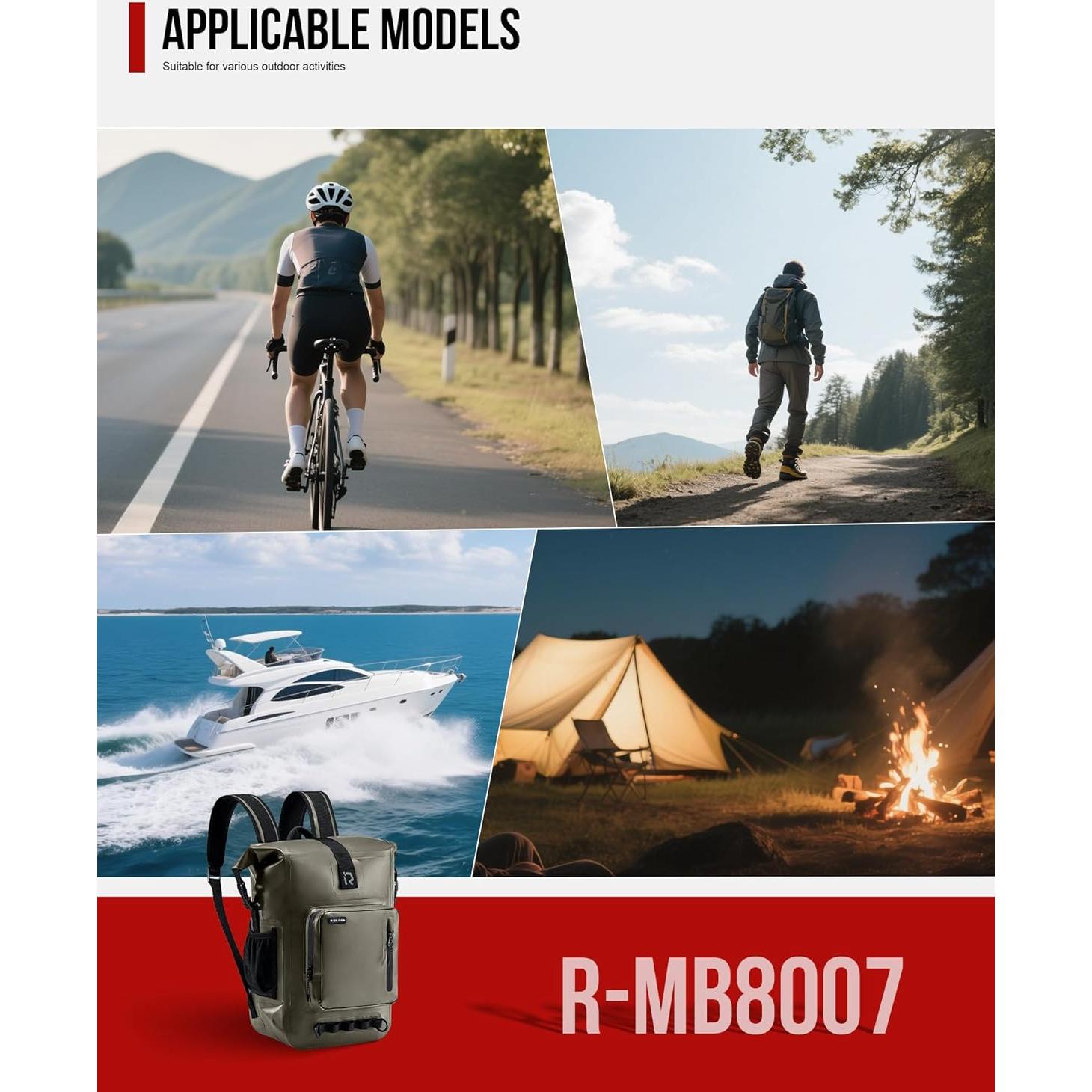 Mochila Impermeable RIDEIRON 35L Oliva para Motocicleta y Kayak