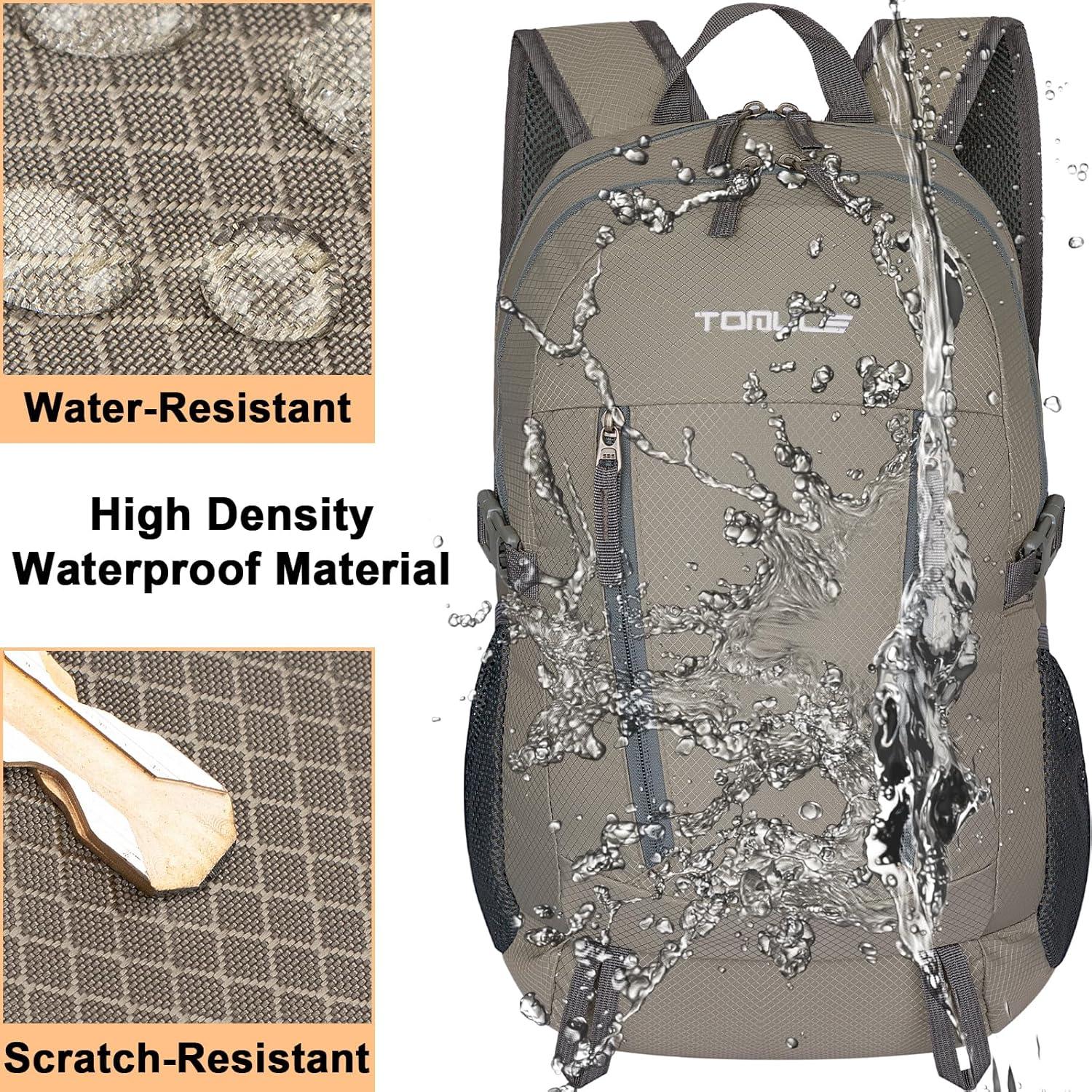 Mochila de Senderismo TOMULE 25L Impermeable Unisex Gris