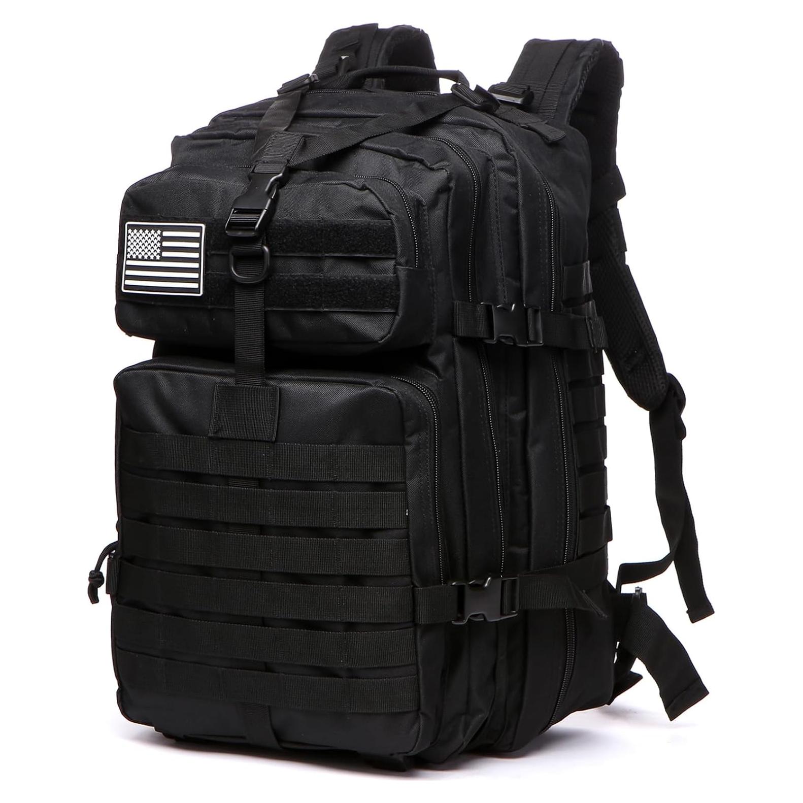 Mochila Táctica THURAM 45L Impermeable Nylon Negro