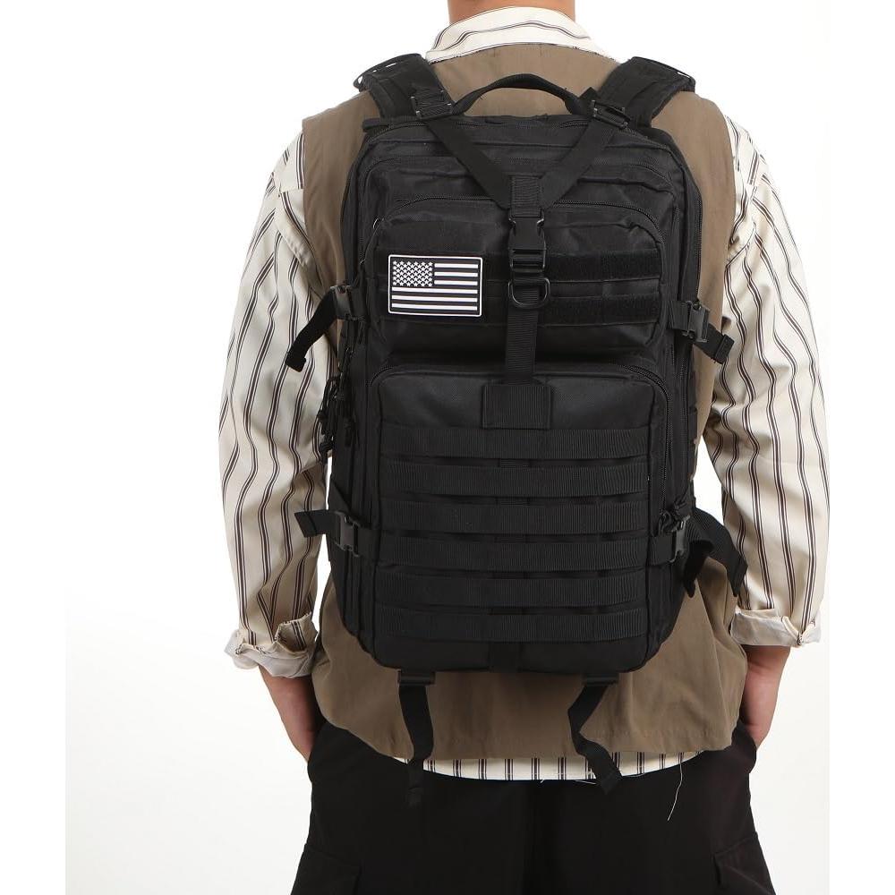 Mochila Táctica THURAM 45L Impermeable Nylon Negro