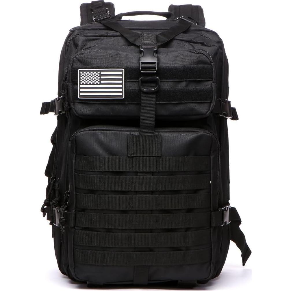 Mochila Táctica THURAM 45L Impermeable Nylon Negro