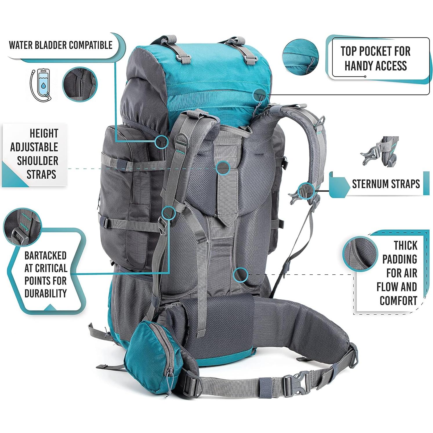 Mochila Tripole Gears 65L Impermeable para Senderismo