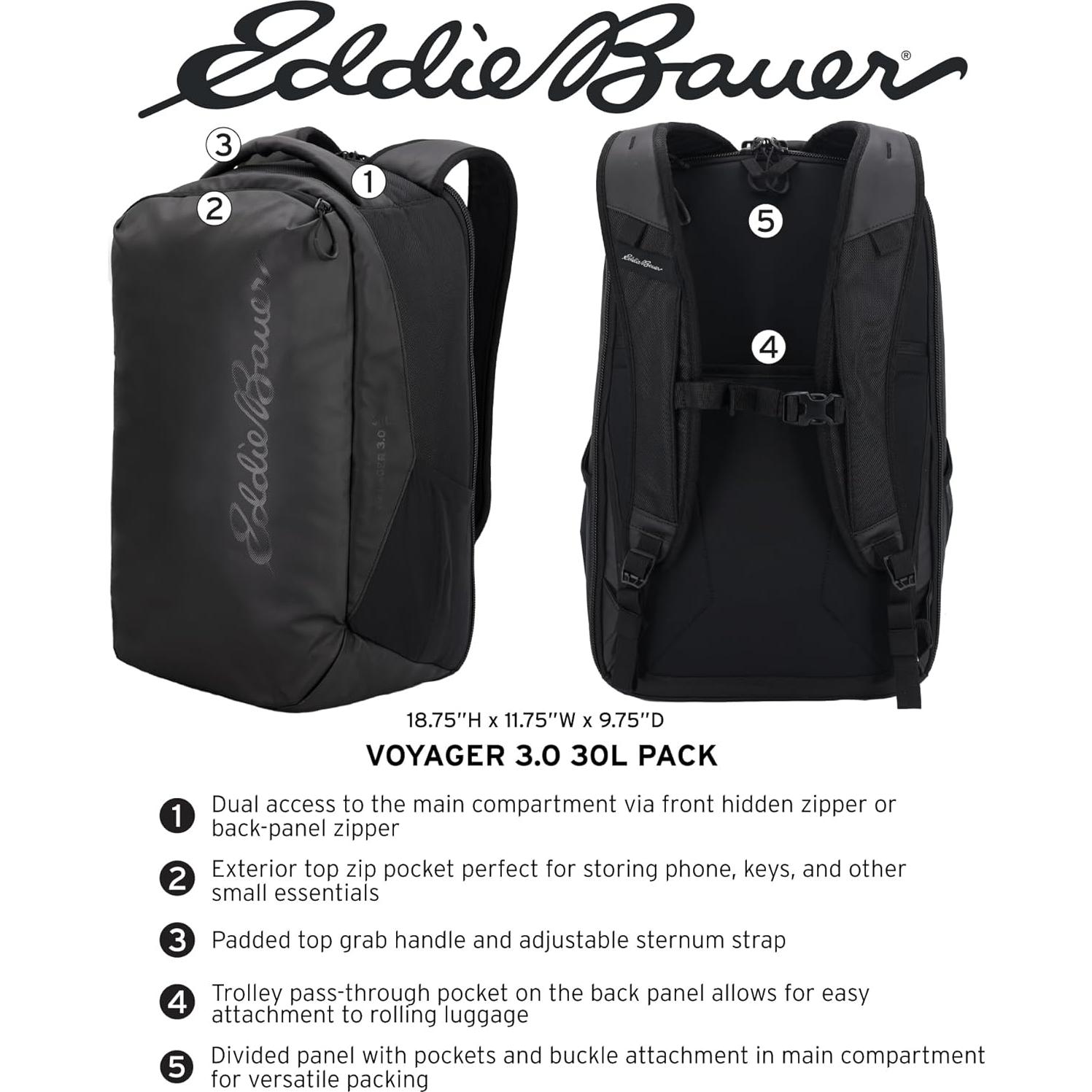 Mochila Eddie Bauer Voyager 3.0 30L Acceso Dual Laptop