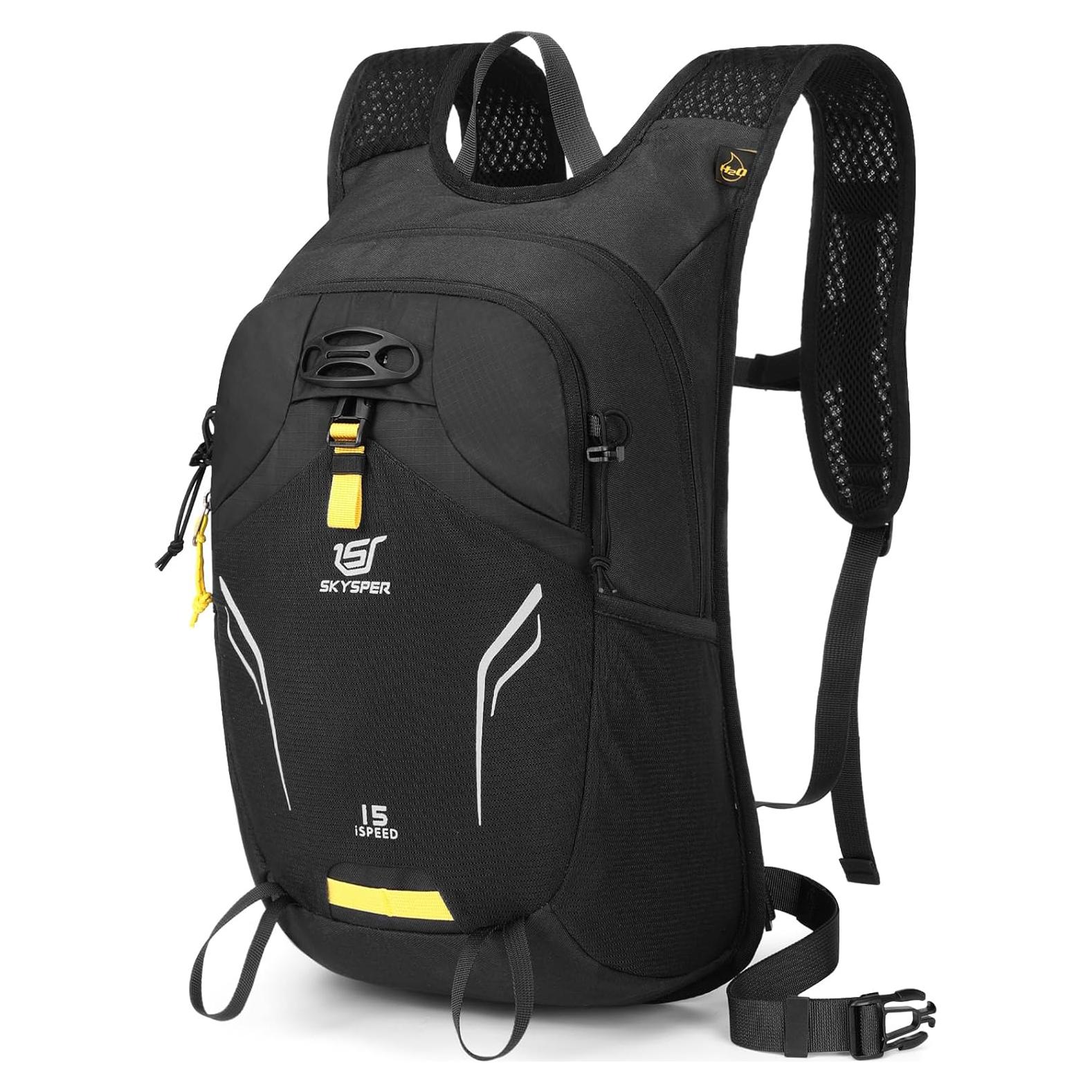 Mochila de Senderismo SKYSPER 15L Unisex Negra Ligera