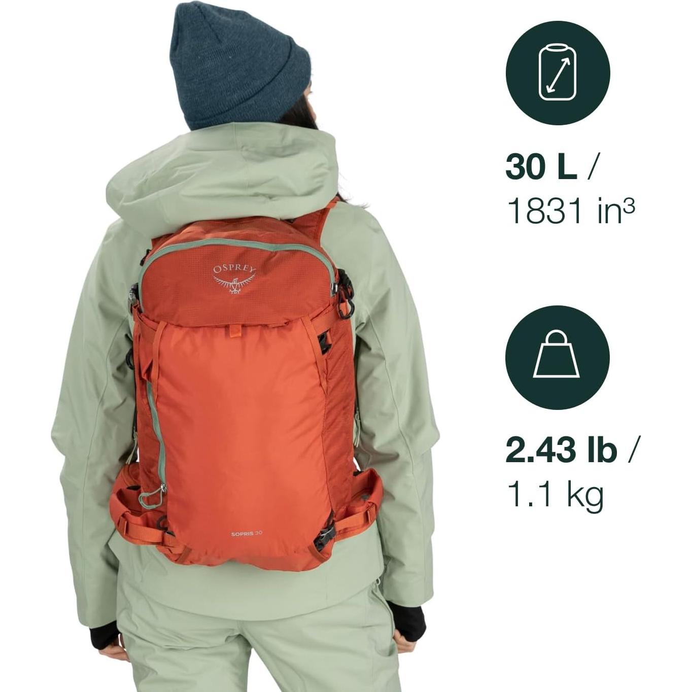 Mochila Osprey Sopris 30L para Esquí y Snowboard Negra