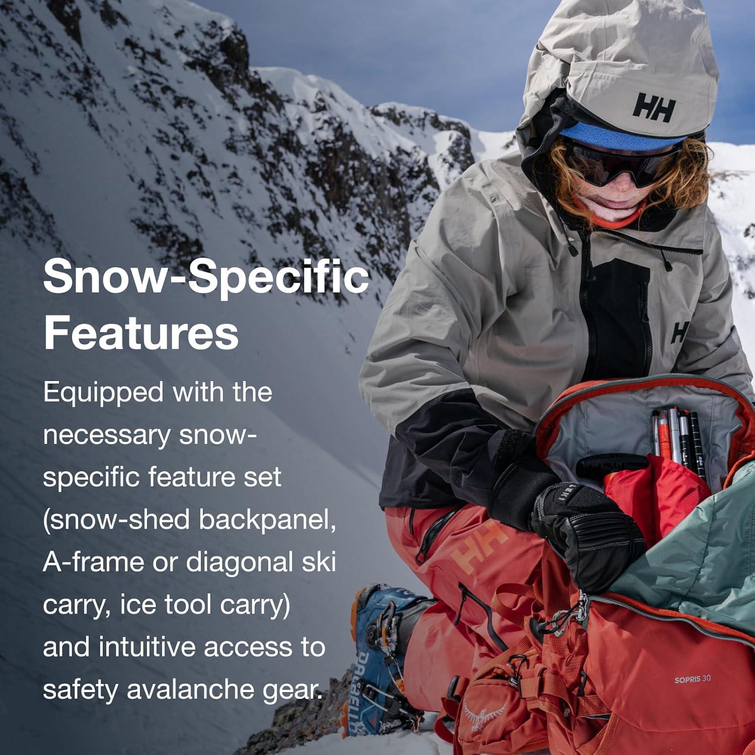 Mochila Osprey Sopris 30L para Esquí y Snowboard Negra