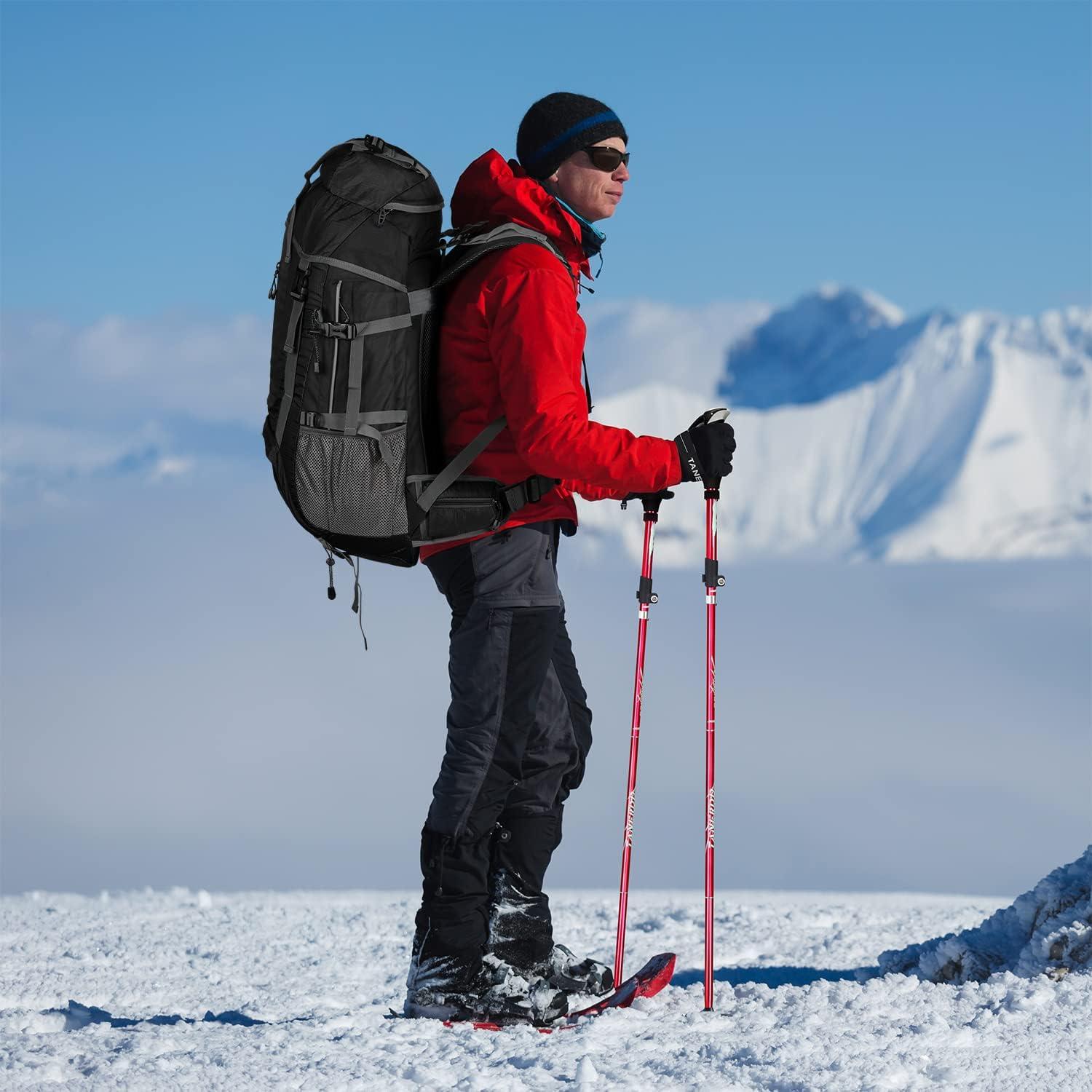 Mochila de Senderismo Esup 70L con Funda de Lluvia Negra