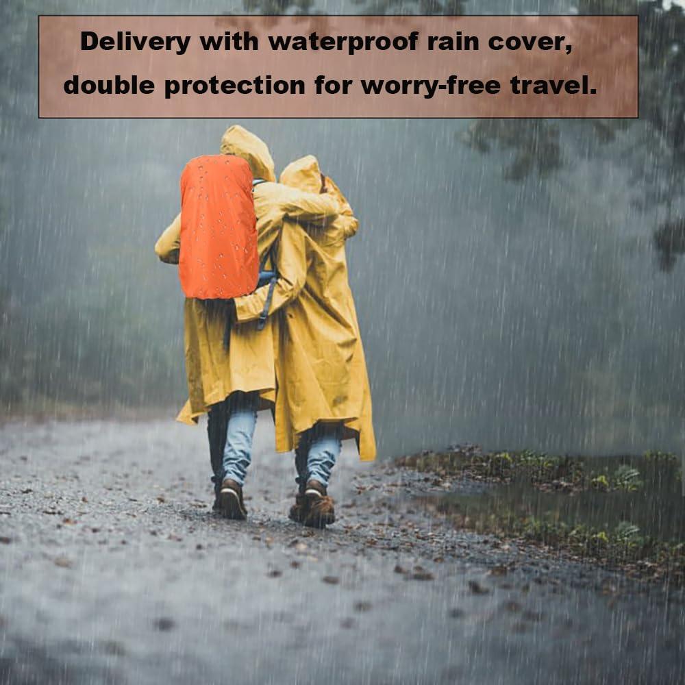 Mochila de Senderismo Bseash 40L Impermeable con Cubierta