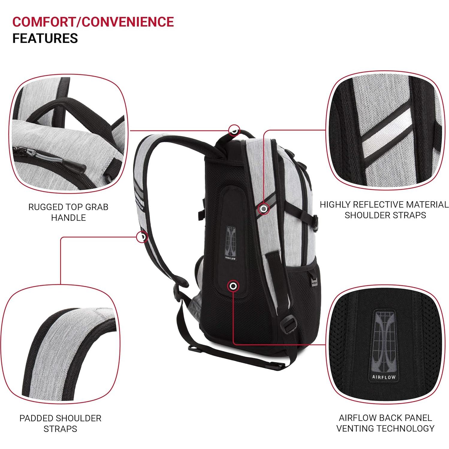 Mochila SwissGear 3598 Estrecha Gris Claro 45.7x22.9x17.8 cm