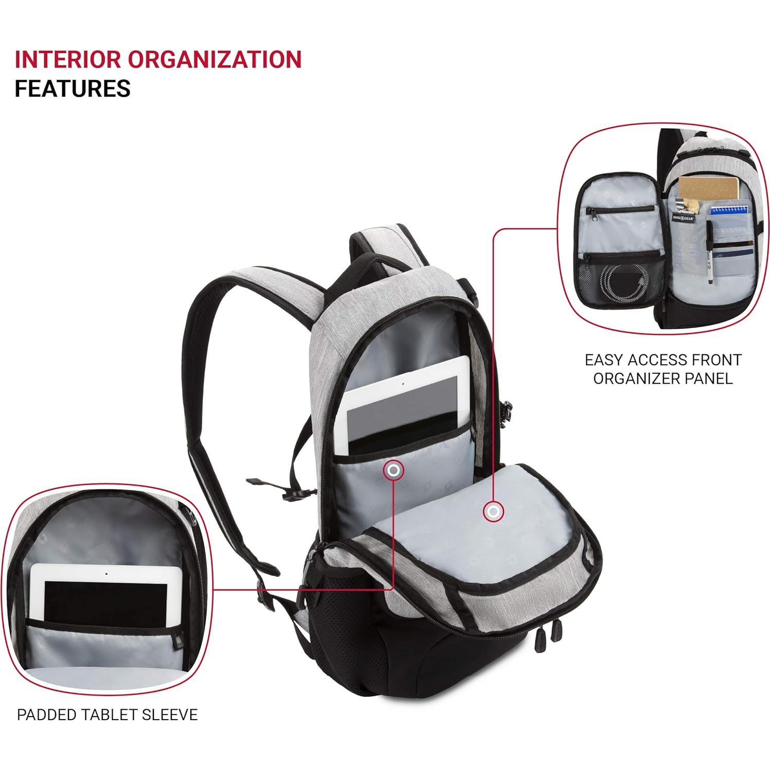 Mochila SwissGear 3598 Estrecha Gris Claro 45.7x22.9x17.8 cm