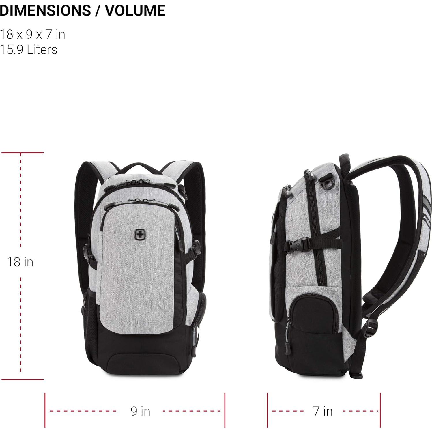 Mochila SwissGear 3598 Estrecha Gris Claro 45.7x22.9x17.8 cm