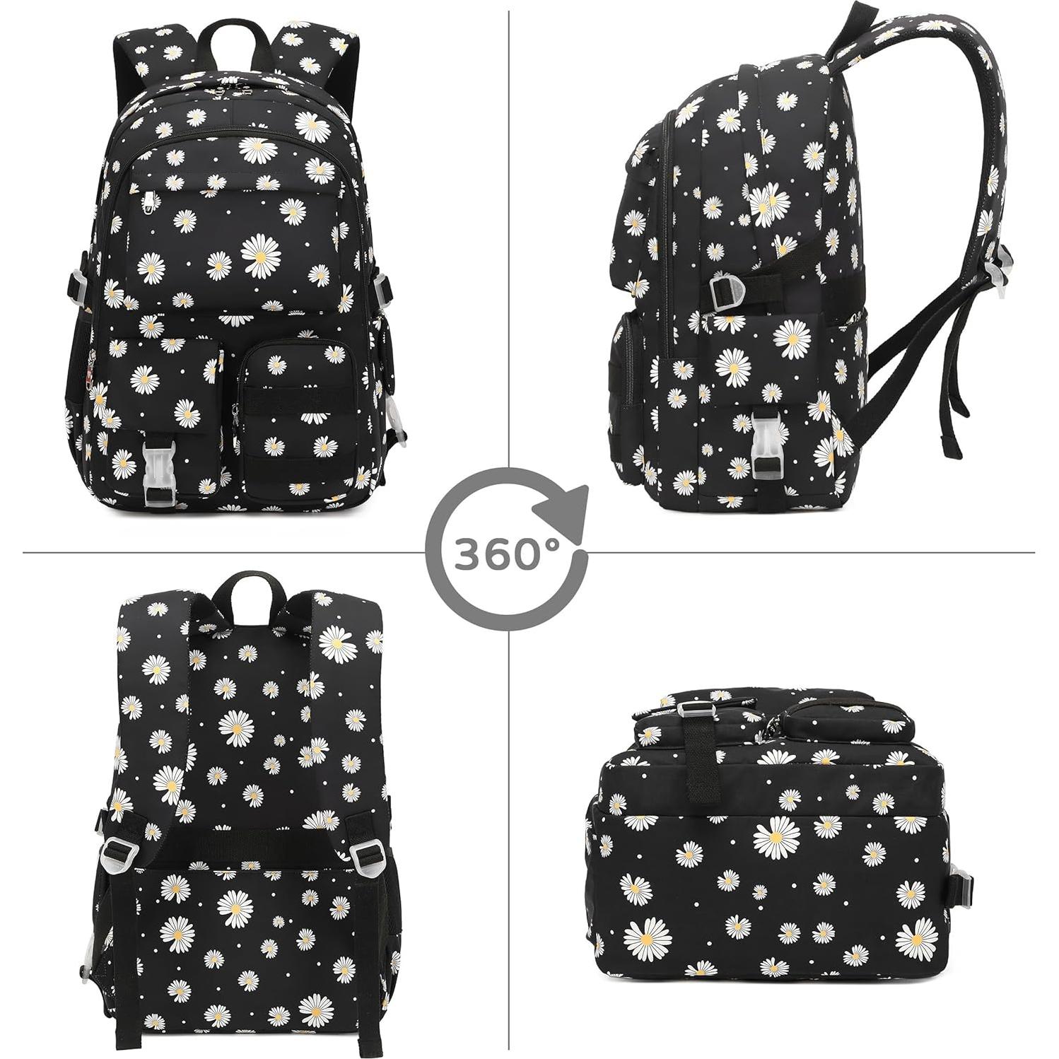 Mochila Escolar para Niñas Classic Diamond con Caja de Almuerzo