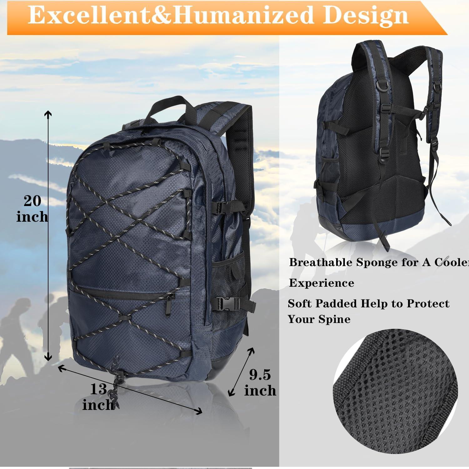 Mochila de viaje 40L SINMON para laptop y senderismo azul