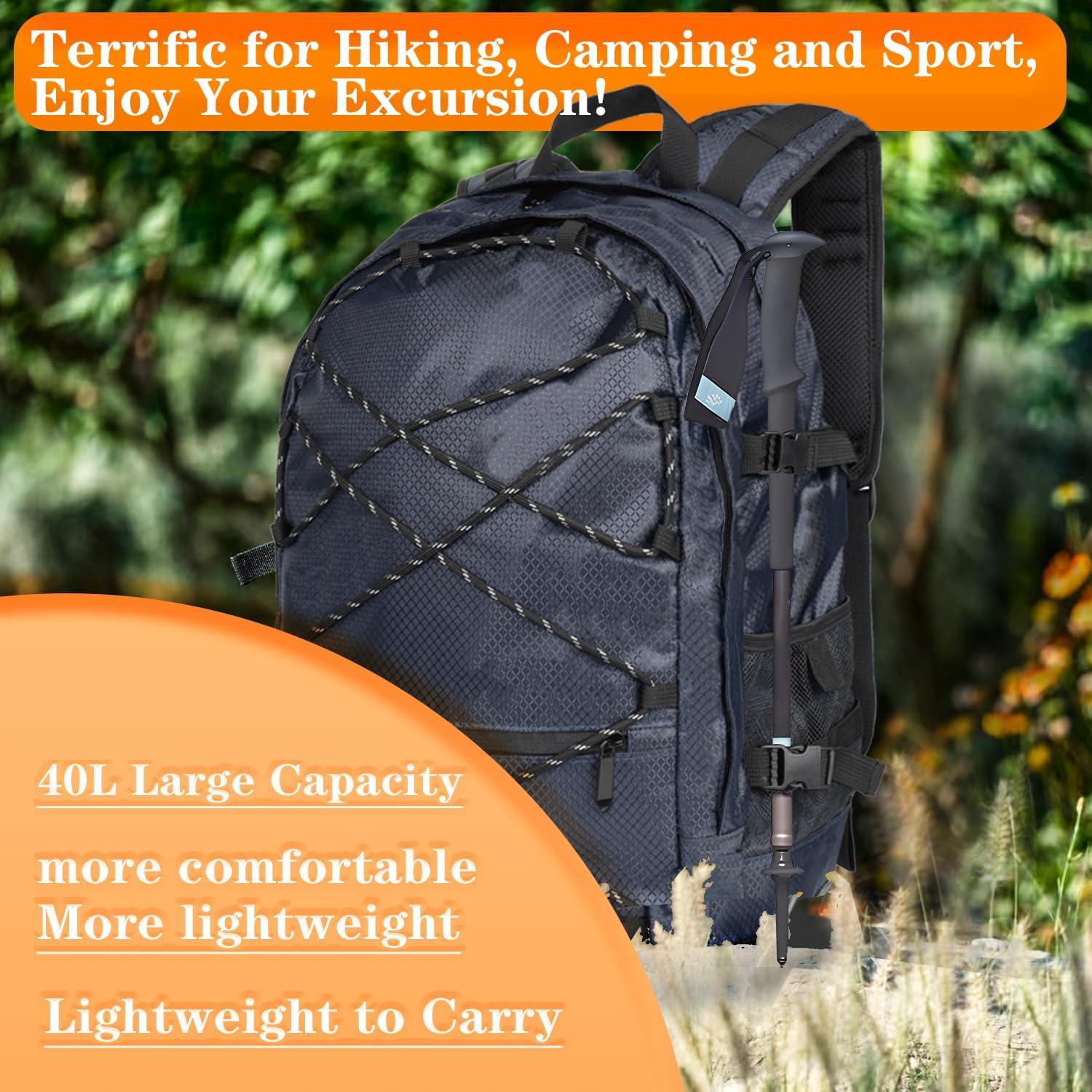 Mochila de viaje 40L SINMON para laptop y senderismo azul