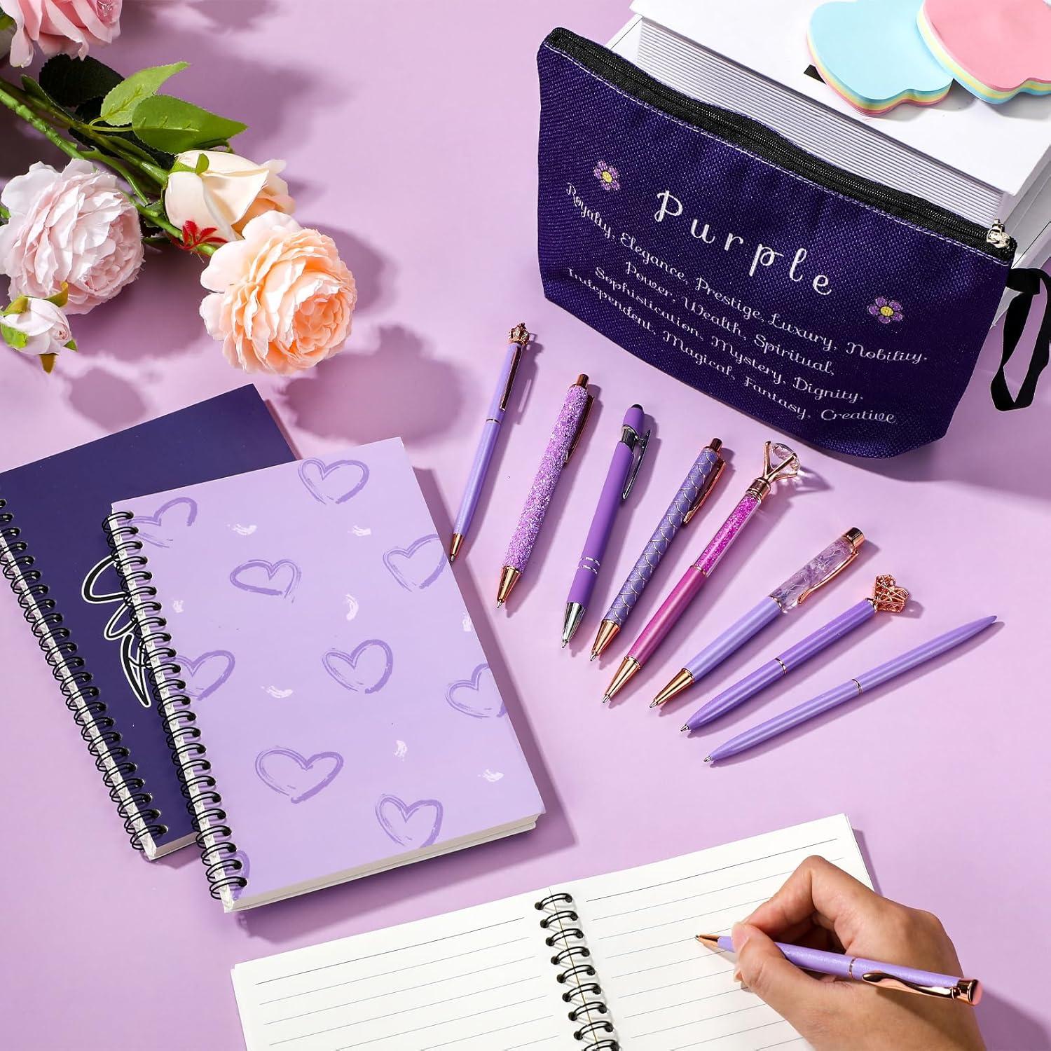 Geyoga 13 Piezas Suministros Escolares Morados con Estuche