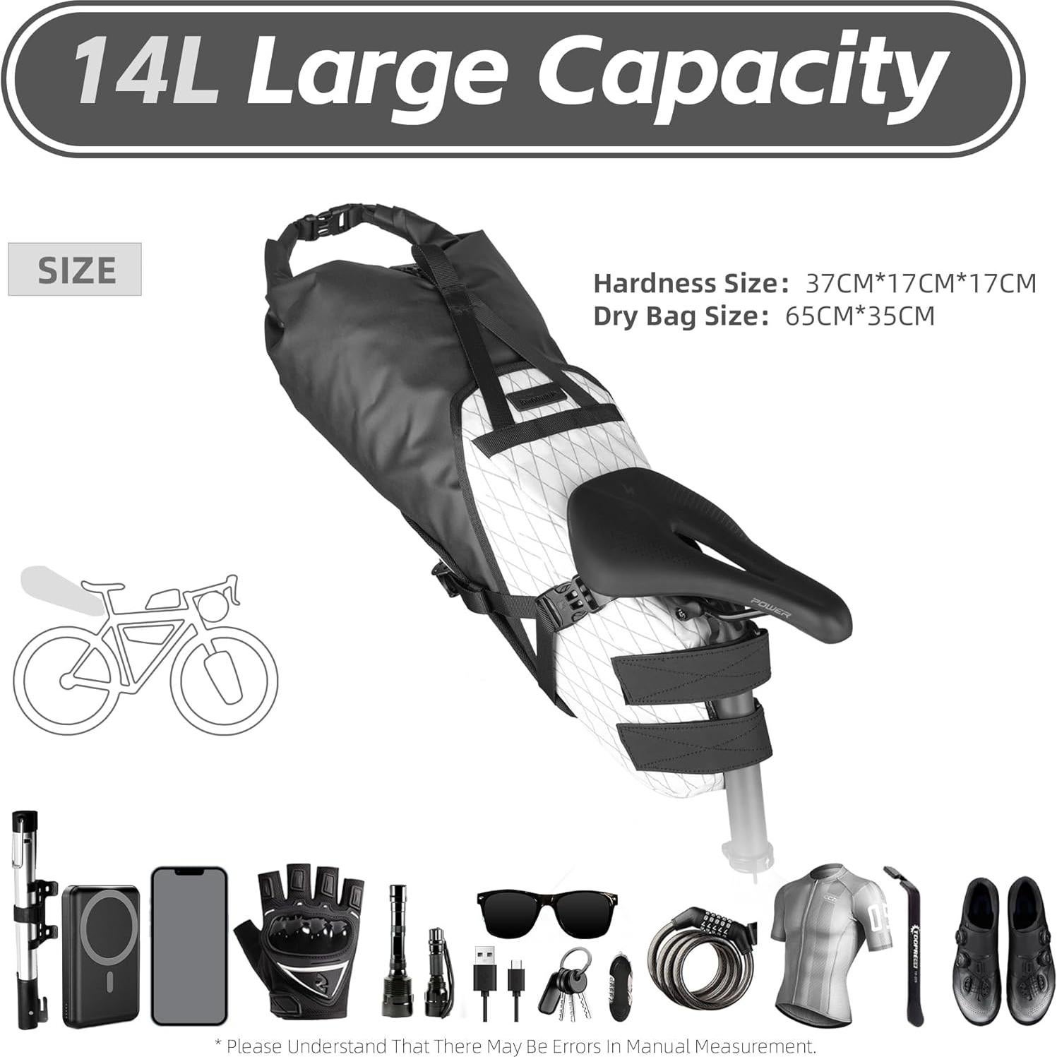 Bolsa de Silla de Bicicleta Abamita BHD0020 Impermeable 14L
