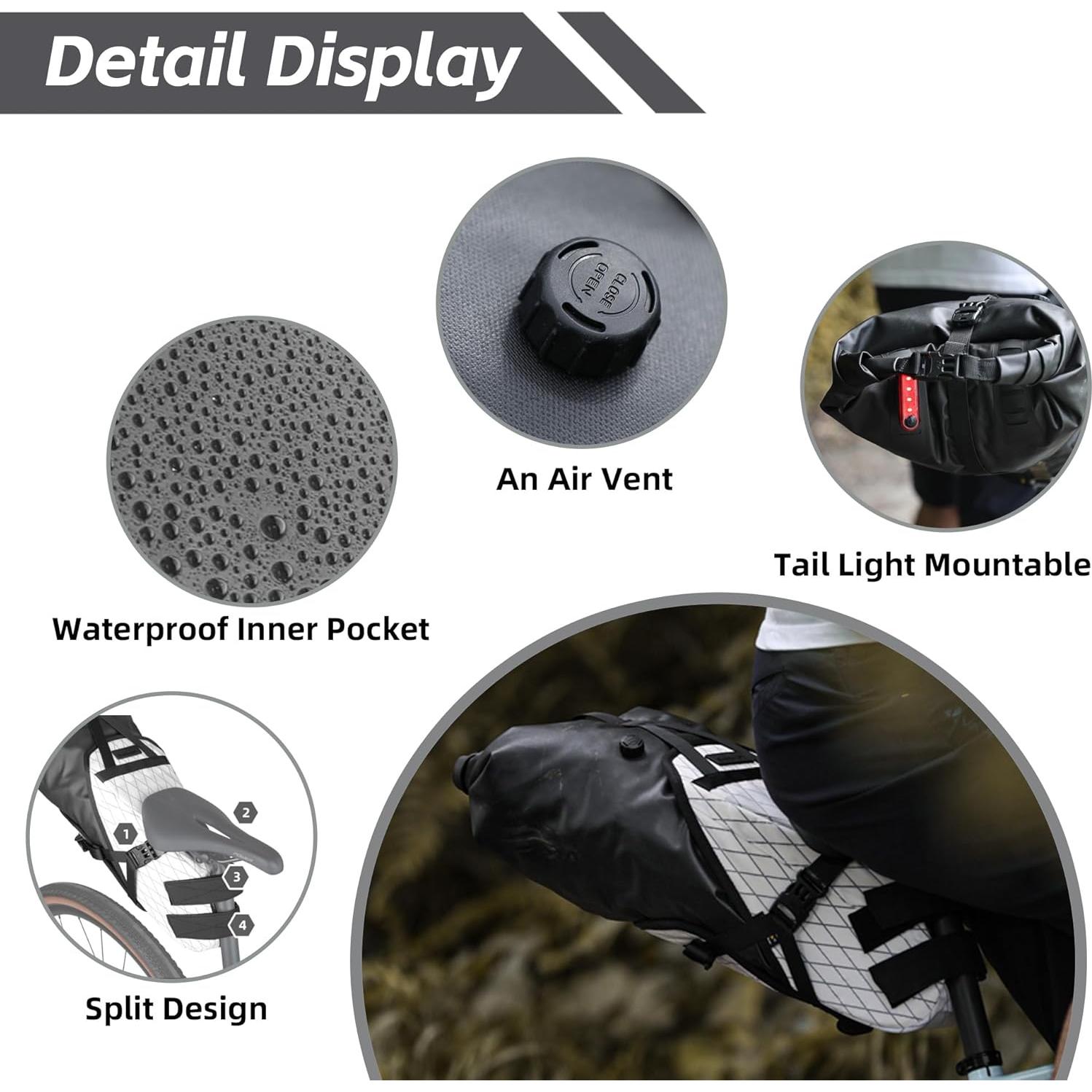 Bolsa de Silla de Bicicleta Abamita BHD0020 Impermeable 14L