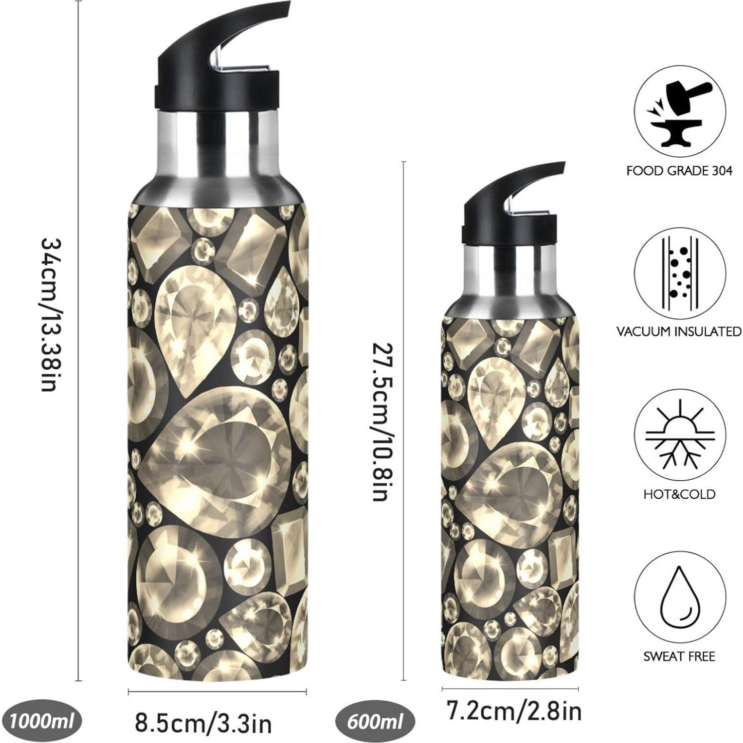 Botella de Agua Acero Inoxidable 1000 ml Doble Pared Vftphvr