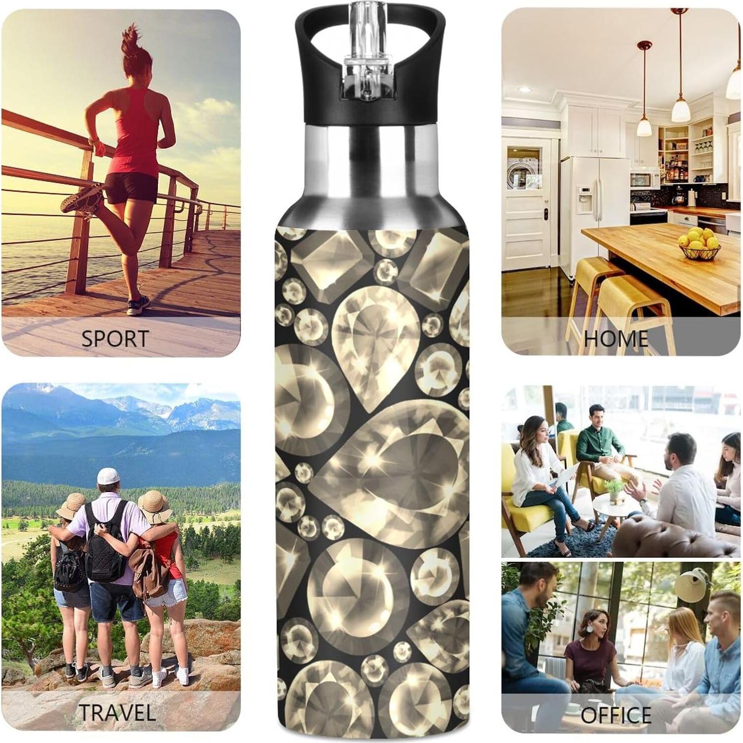 Botella de Agua Acero Inoxidable 1000 ml Doble Pared Vftphvr