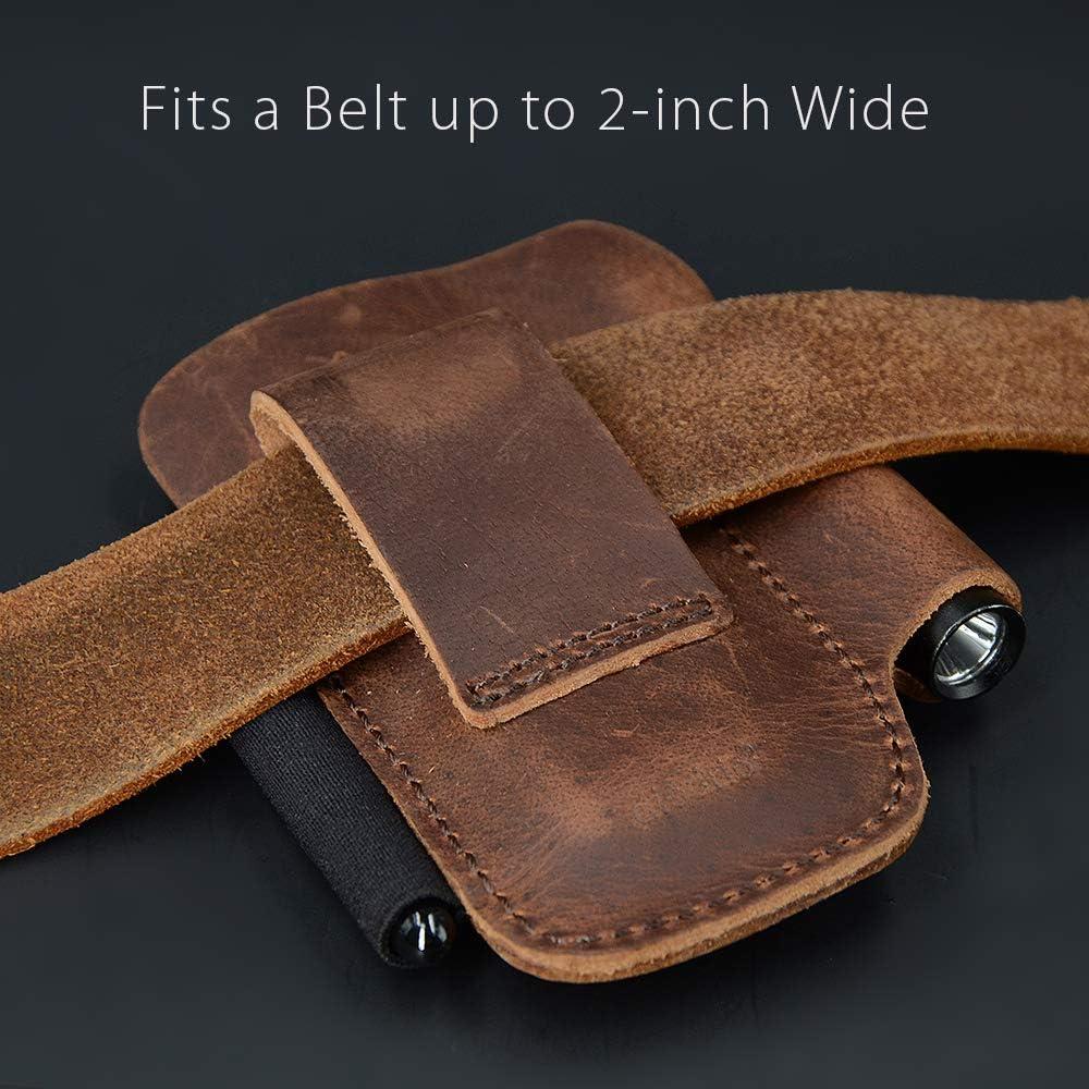 Funda de Cuero Diodrio para Cuchillo EDC Castaño 11.43 cm