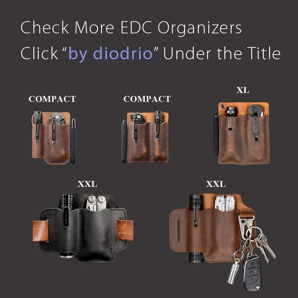 Funda de Cuero Diodrio para Cuchillo EDC Castaño 11.43 cm