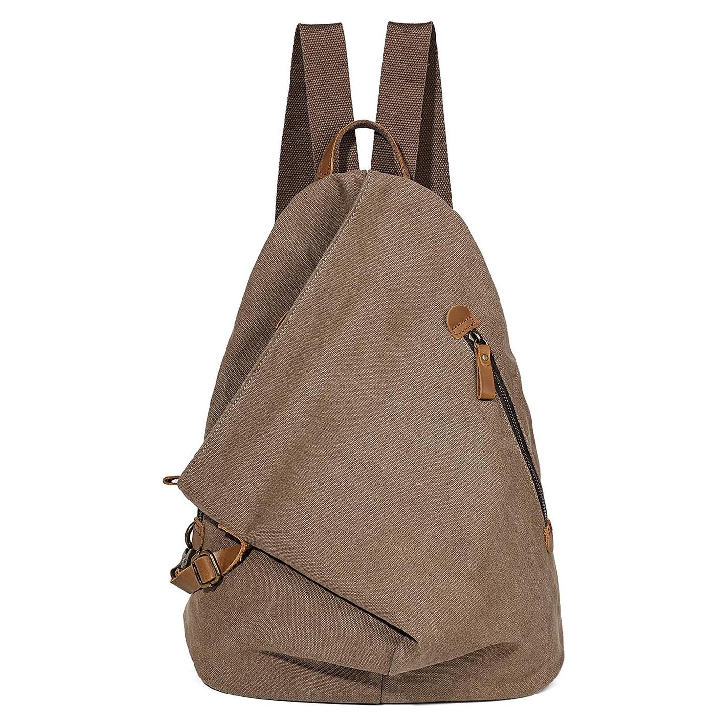 Mochila Vintage KL928 de Lona Marrón - Casual Grande 38x17x33cm