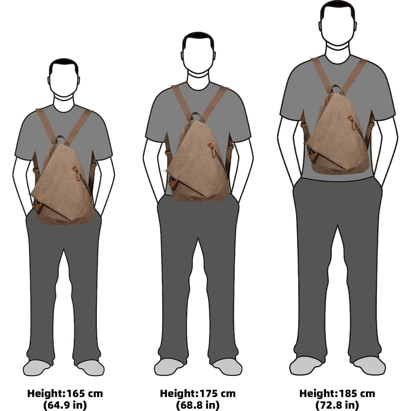 Mochila Vintage KL928 de Lona Marrón - Casual Grande 38x17x33cm