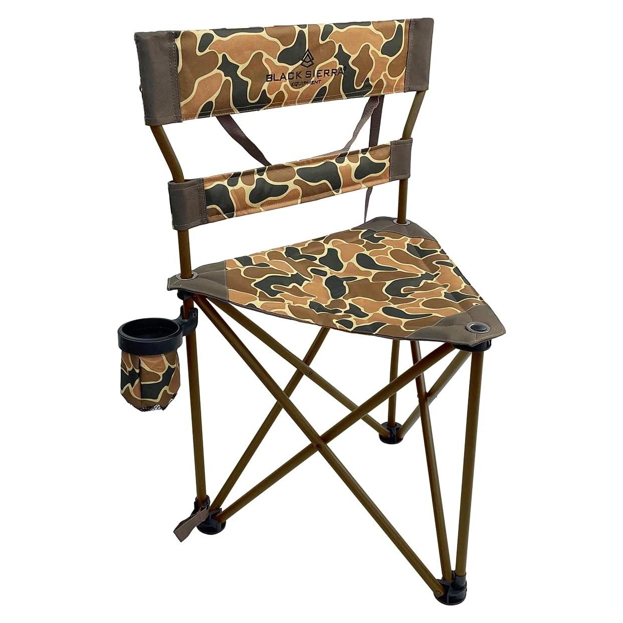 Taburete Tripode Plegable Black Sierra, 136 kg, Camuflaje