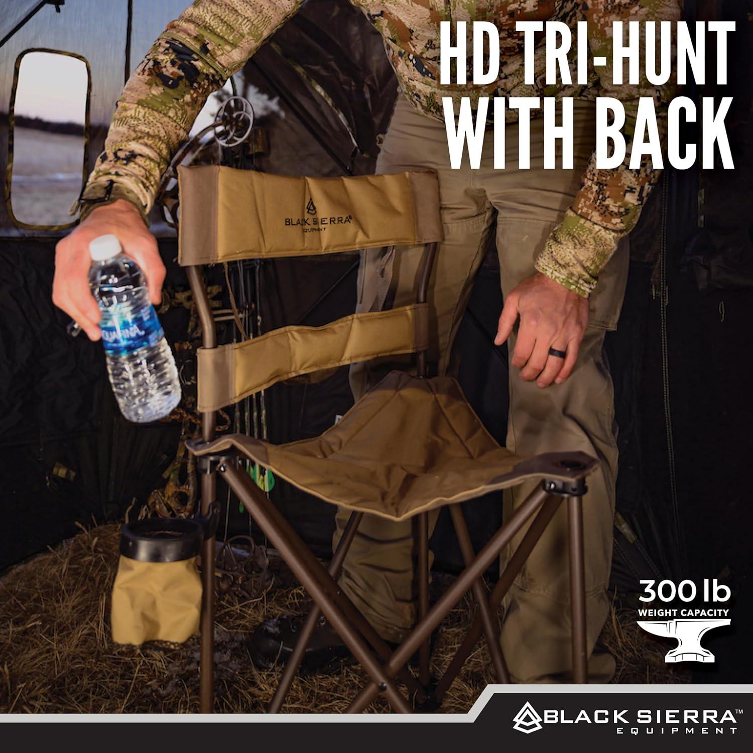 Taburete Tripode Plegable Black Sierra, 136 kg, Camuflaje