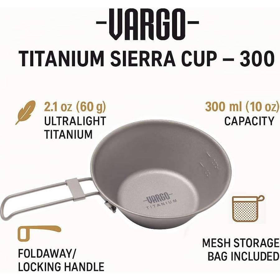 Taza de Camping Vargo 300 Titanio Ultraligera 300ml