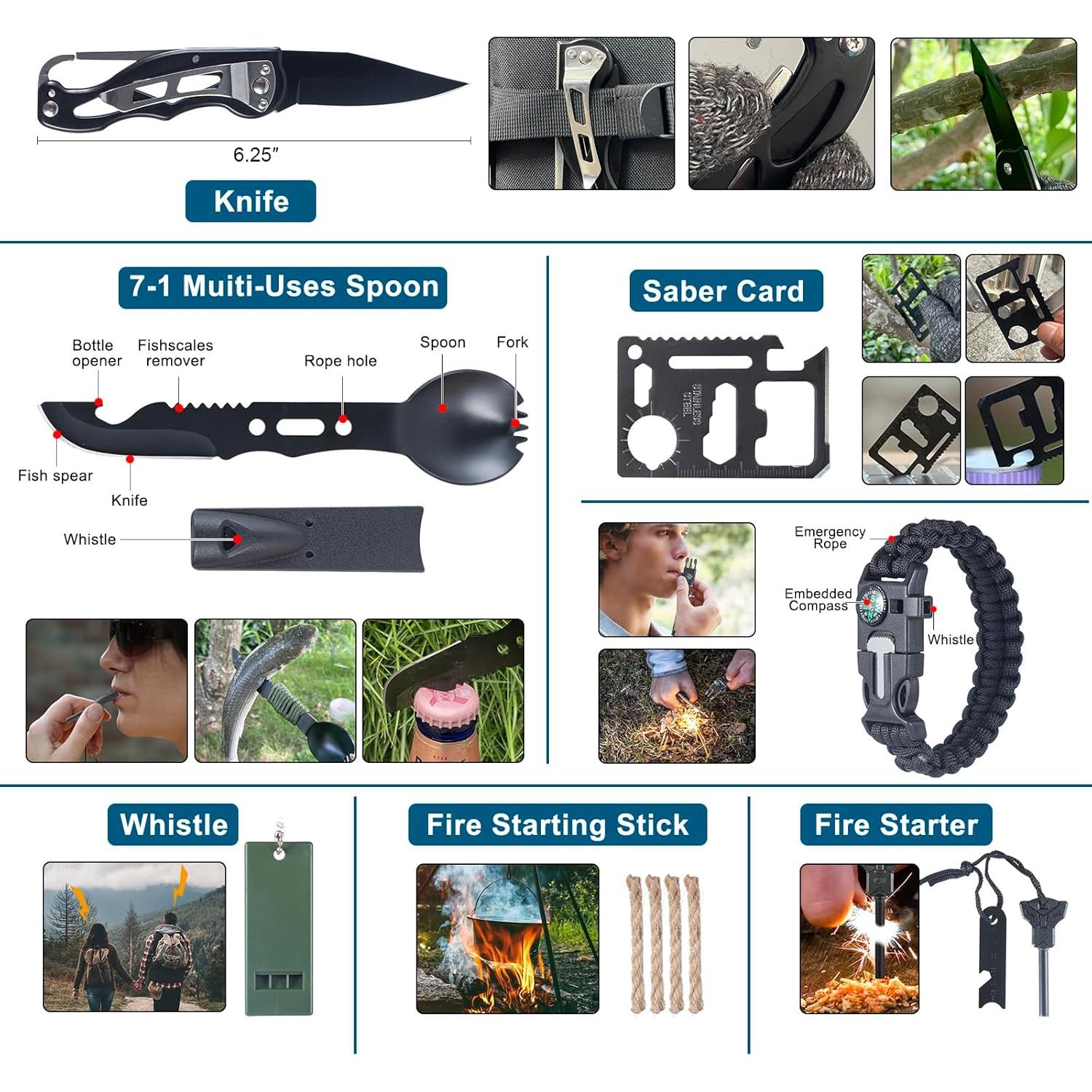 Kit de Supervivencia 254 en 1 EchoVenrek con Primeros Auxilios