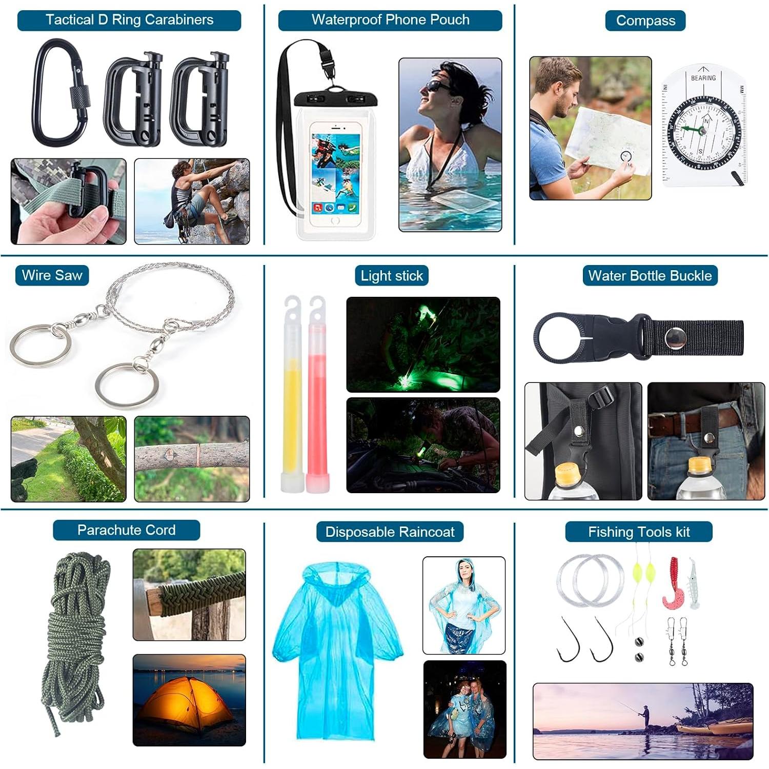 Kit de Supervivencia 254 en 1 EchoVenrek con Primeros Auxilios