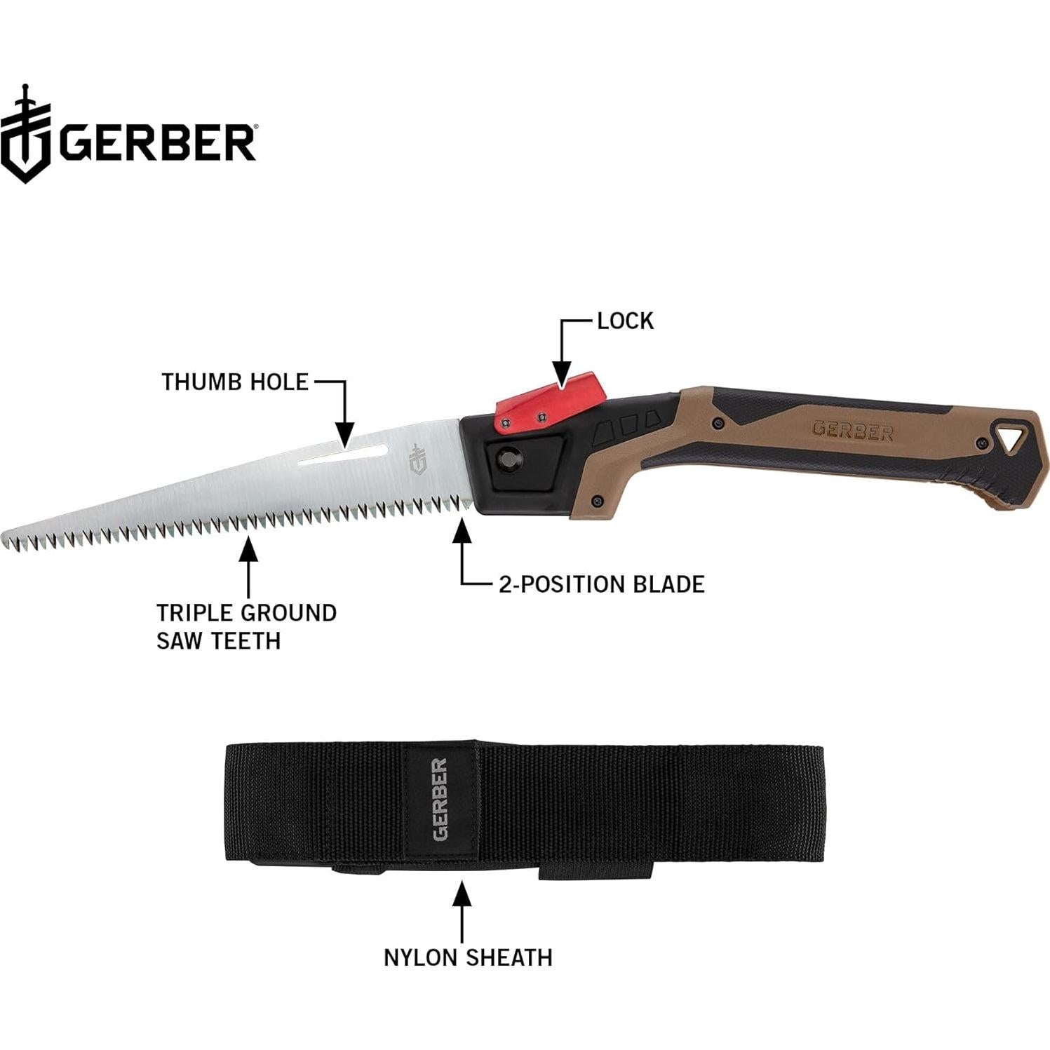 Sierra de Camping Gerber Gear 20.32 cm Plegable Ergonómica