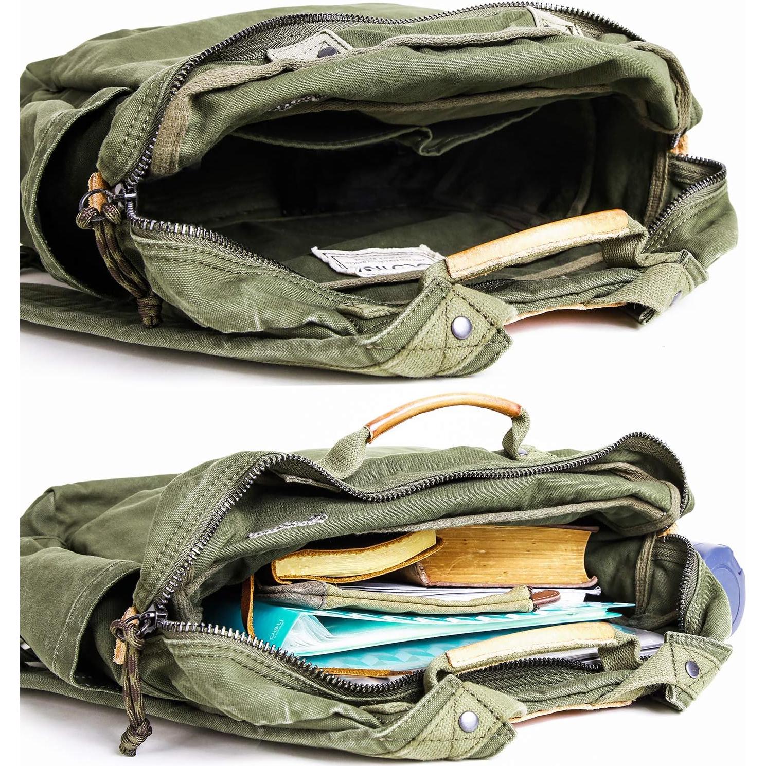 Mochila de Canvas Gootium G2001 para Hombre y Mujer - Oliva