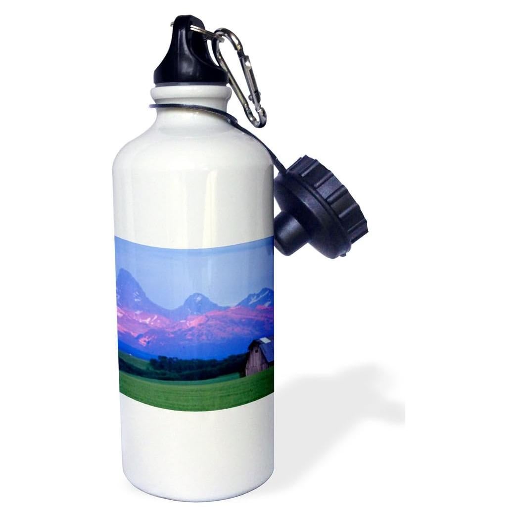 Botella de Agua Deportiva 3dRose 621 ml Acero Inoxidable Blanca