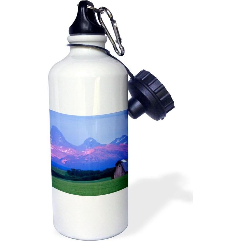 Botella de Agua Deportiva 3dRose 621 ml Acero Inoxidable Blanca