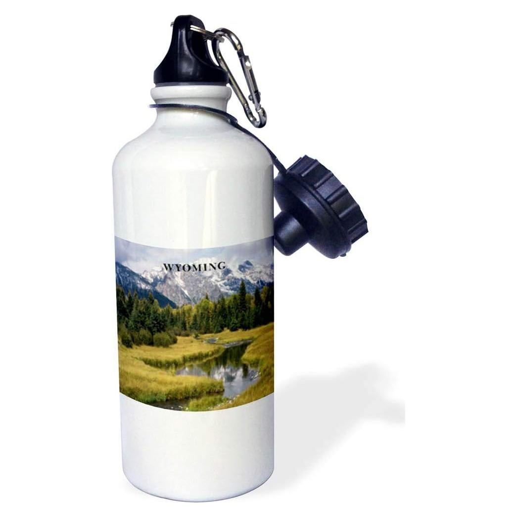 Botella de Agua Deportiva 3dRose 591 ml Blanca con Diseño