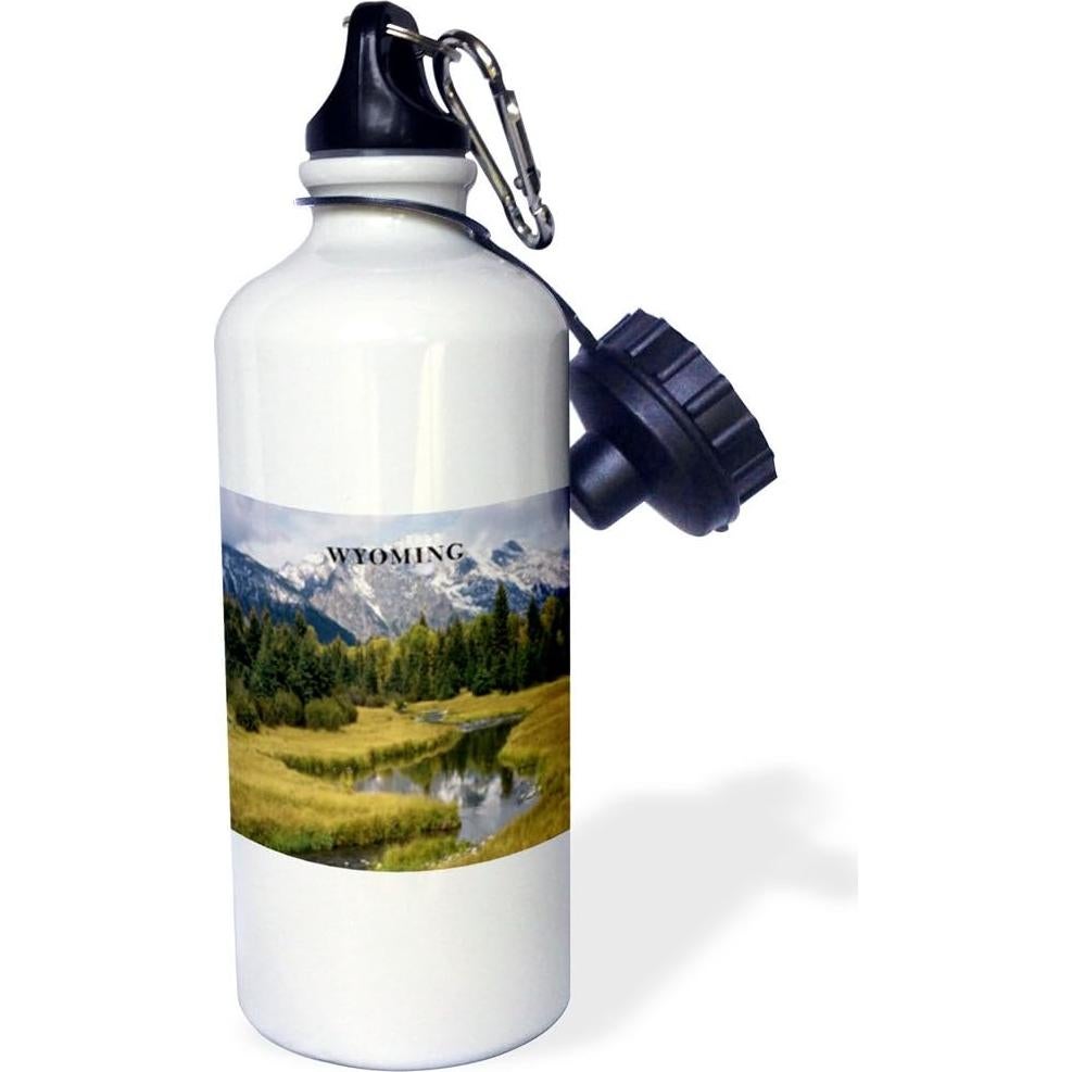 Botella de Agua Deportiva 3dRose 591 ml Blanca con Diseño