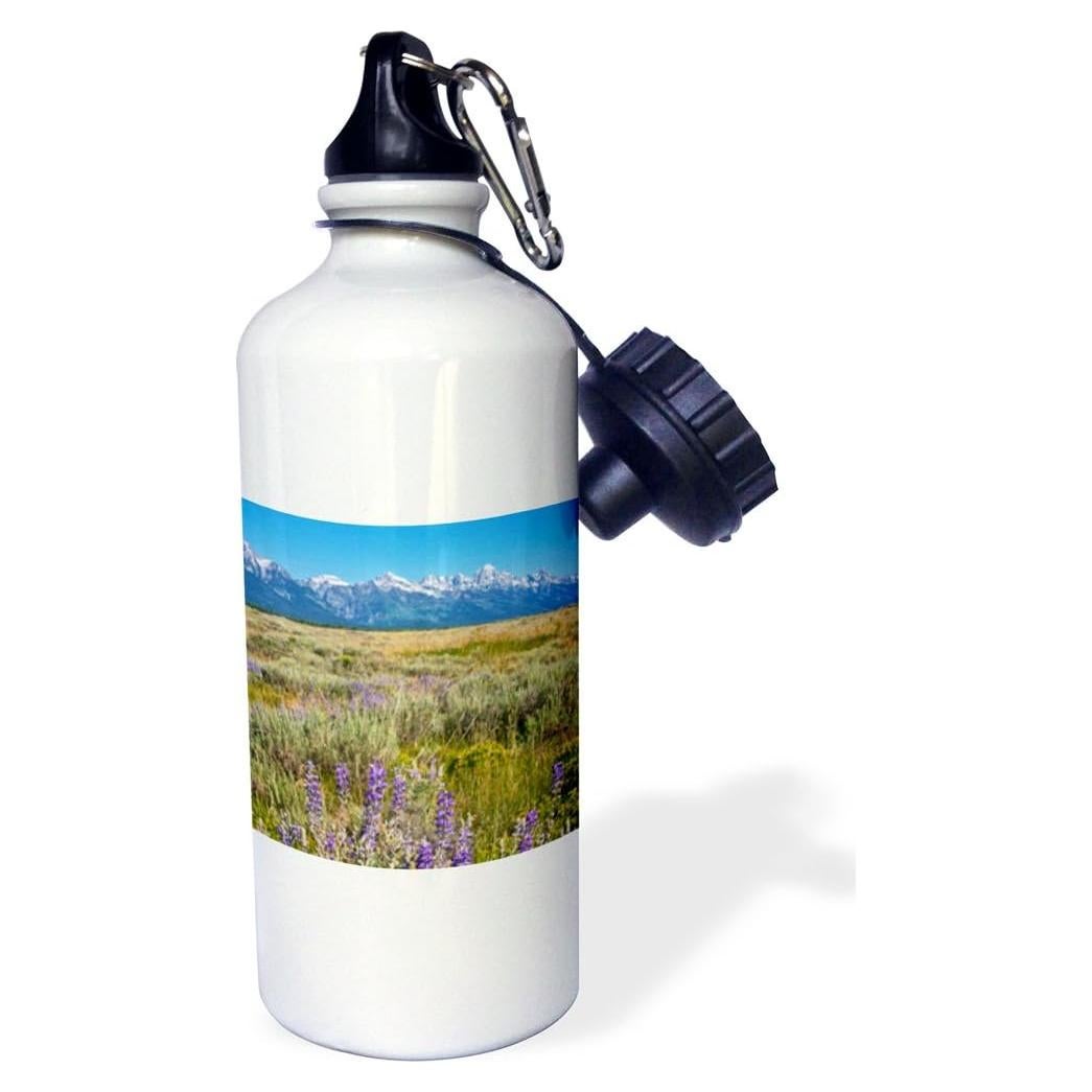 Botella de Agua Deportiva 3dRose 621 ml Blanca con Imagen