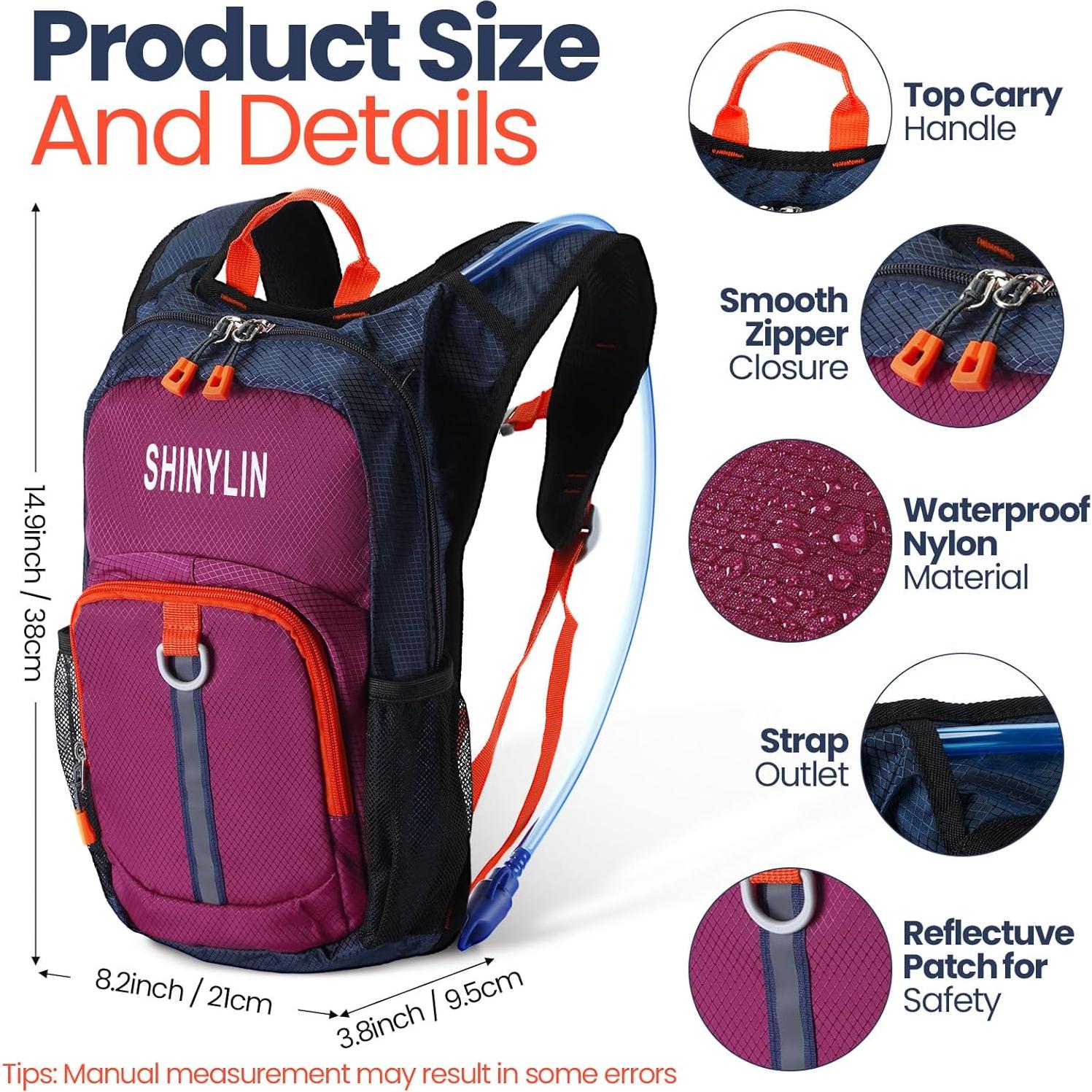 Mochila de Hidratación Infantil Shinylin 1.5L Ligera y Ajustable