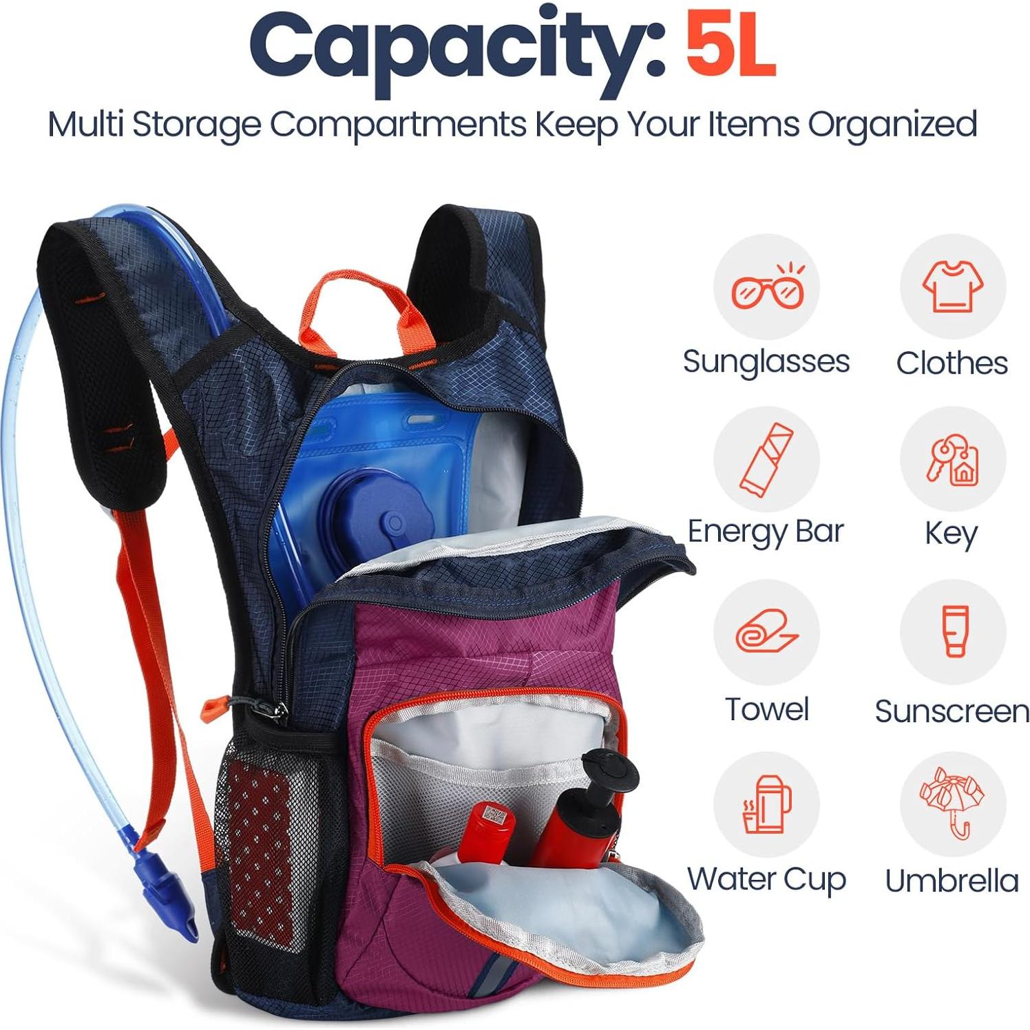 Mochila de Hidratación Infantil Shinylin 1.5L Ligera y Ajustable