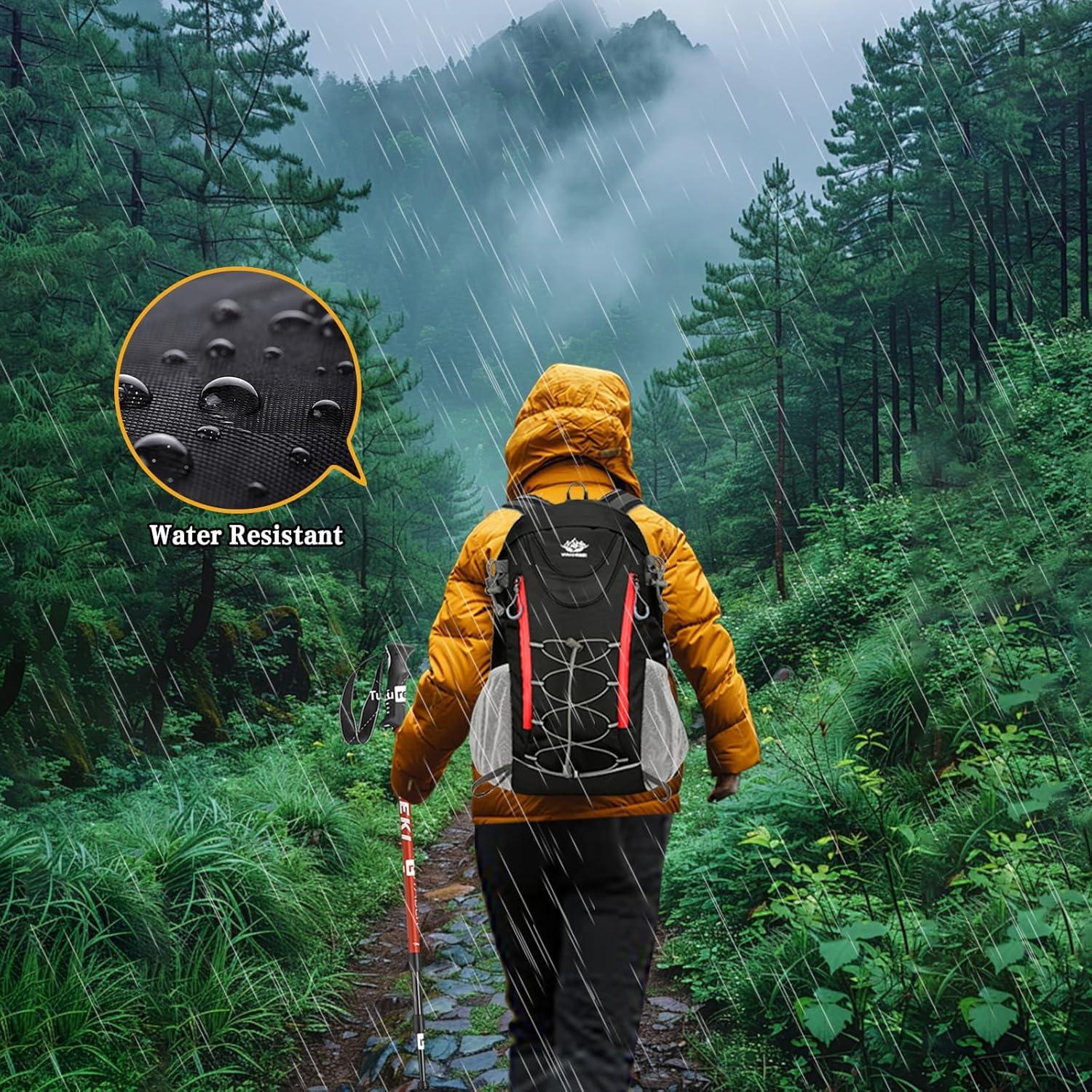 Mochila de Senderismo 35L Negra Ergonomía Acolchada