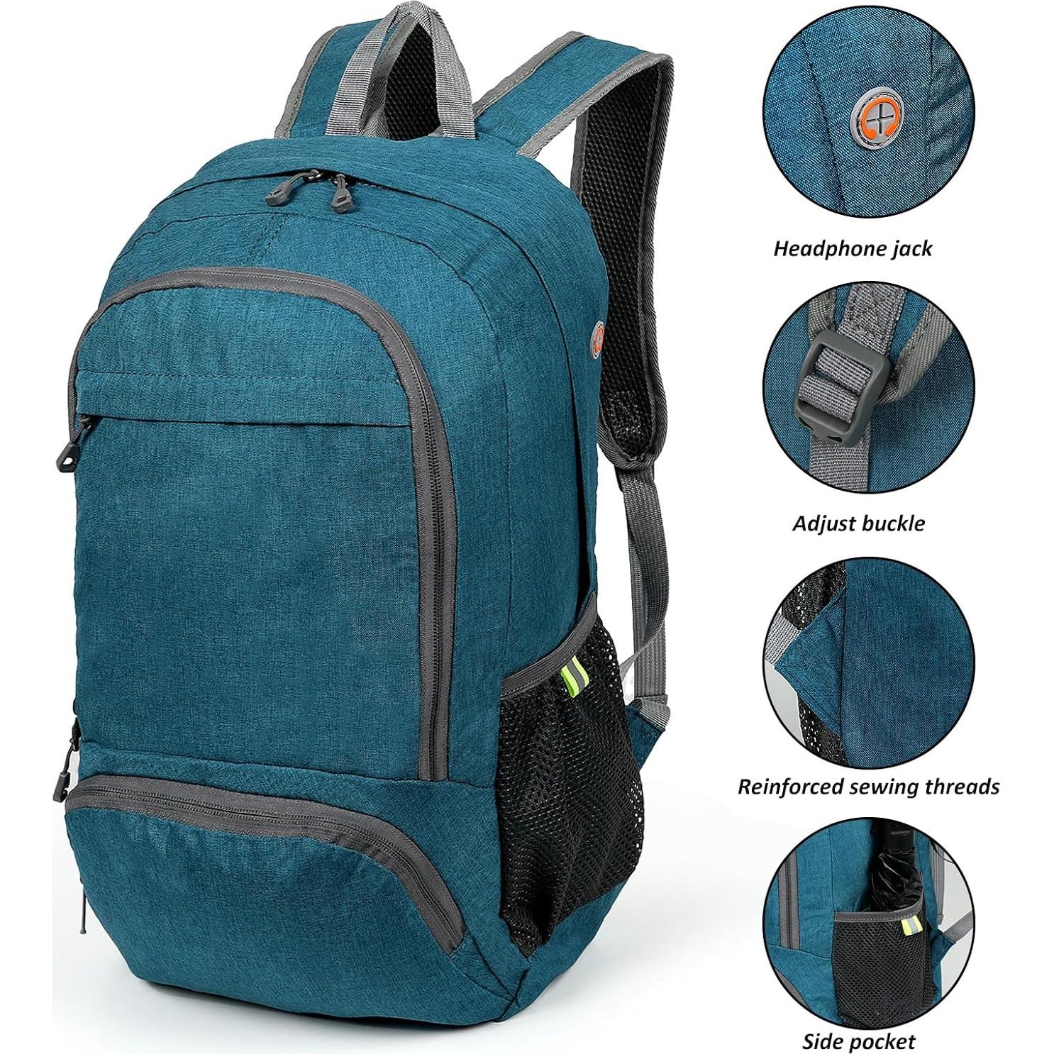 Mochila de Senderismo Ultraligera TANTOMI 25L Plegable Azul
