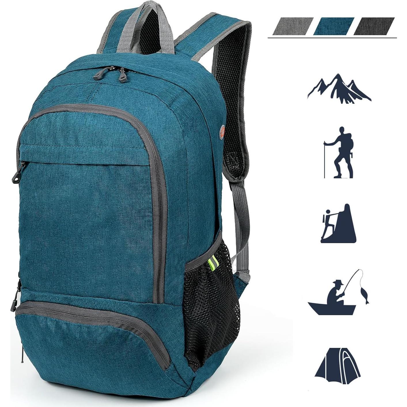 Mochila de Senderismo Ultraligera TANTOMI 25L Plegable Azul