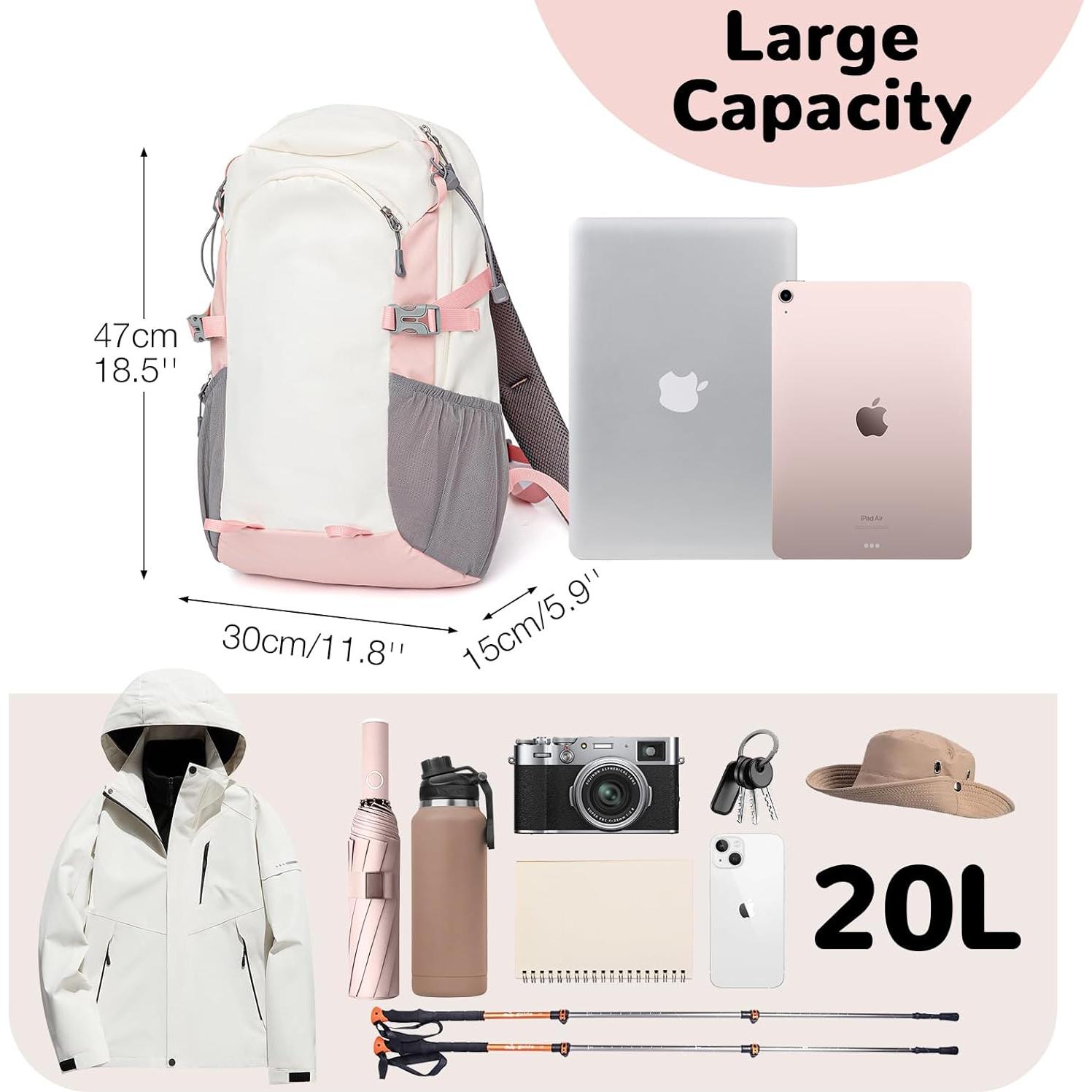 Mochila de Senderismo 20L Outplea Impermeable para Mujeres