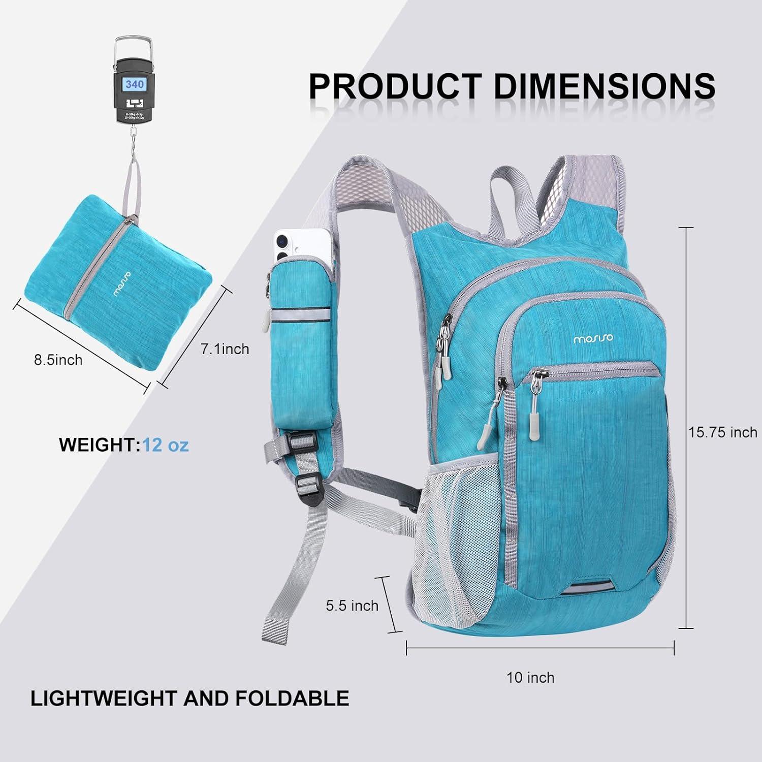 Mochila de Senderismo MOSISO 15L Plegable Resistente al Agua
