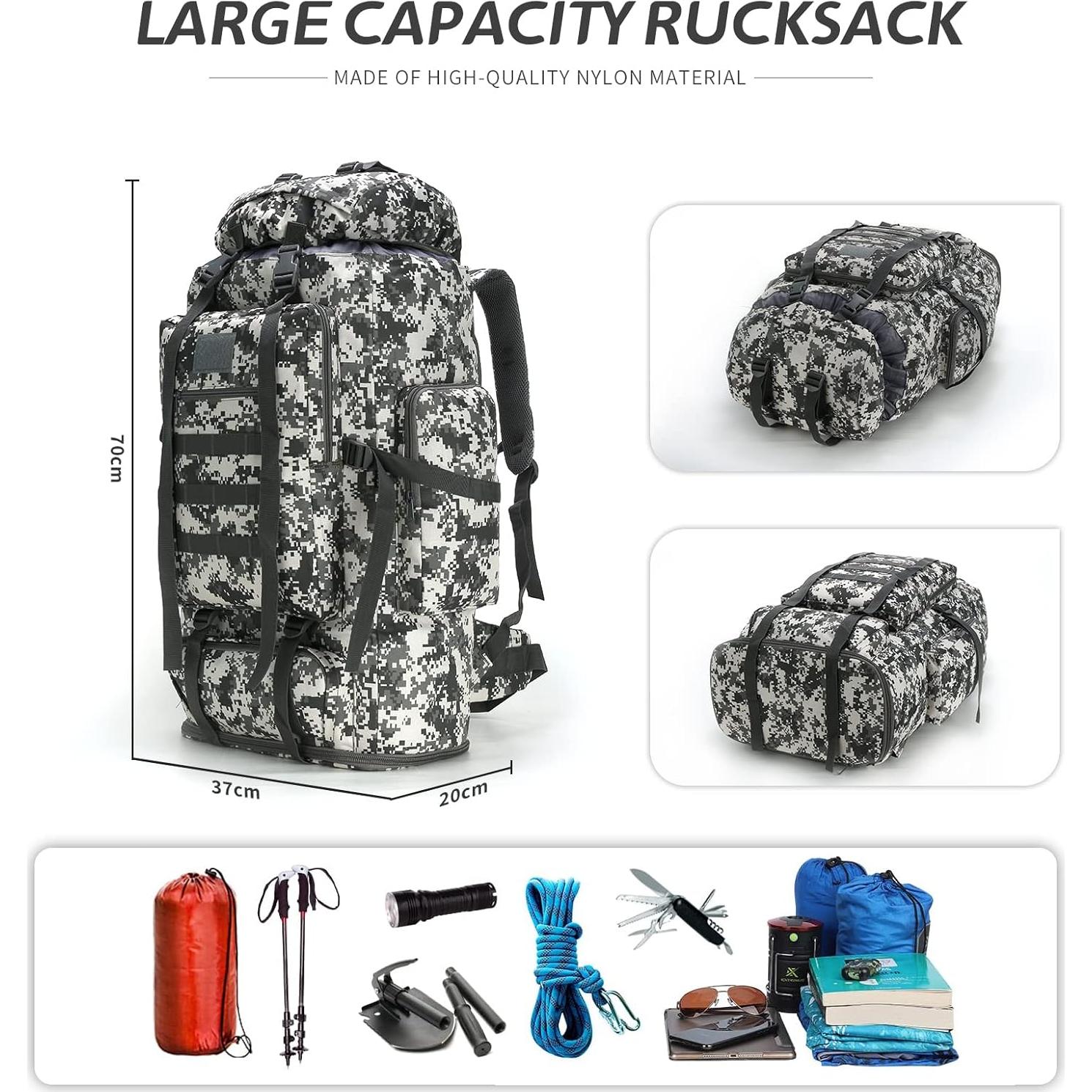 Mochila de Senderismo 100L HongXingHai Camo Impermeable