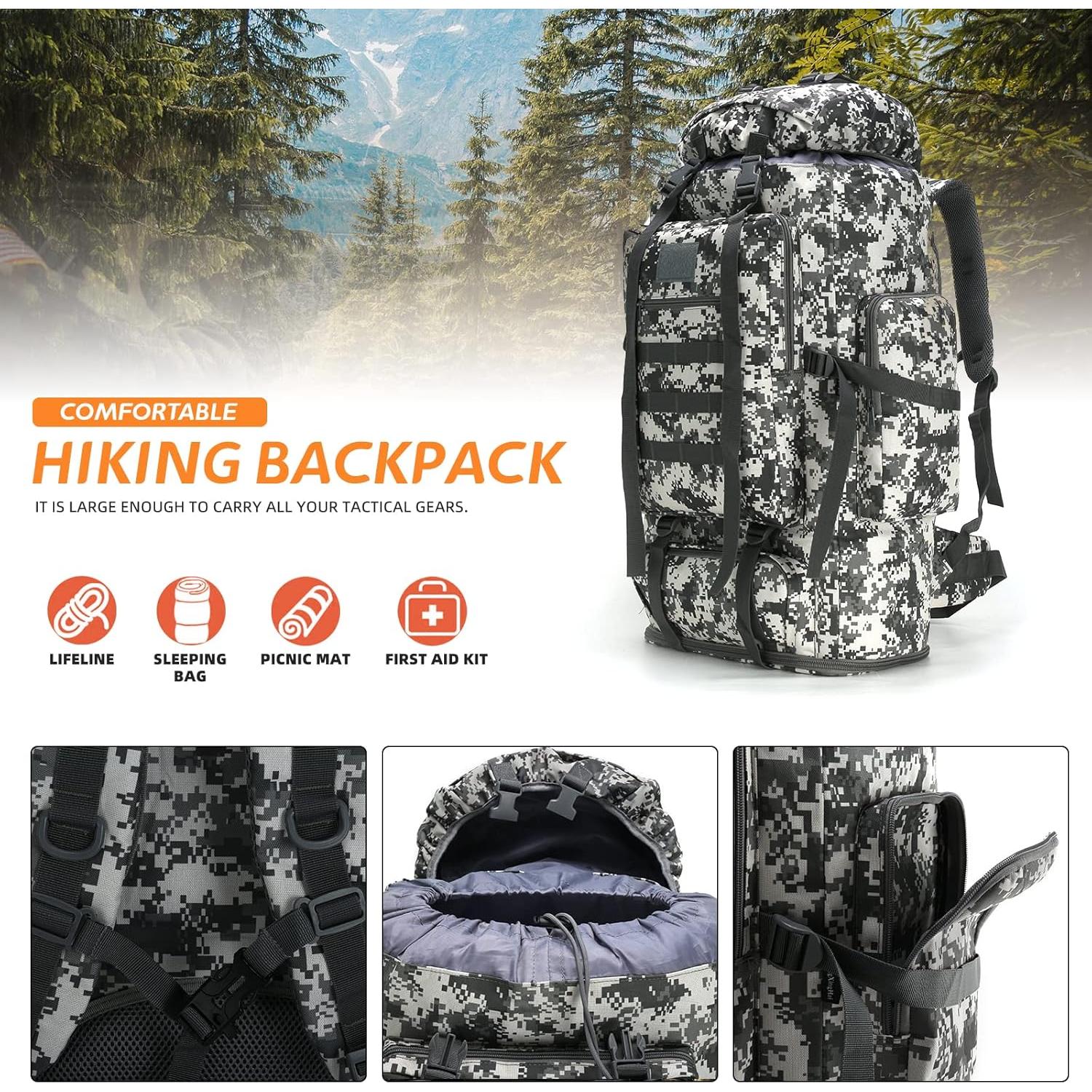 Mochila de Senderismo 100L HongXingHai Camo Impermeable