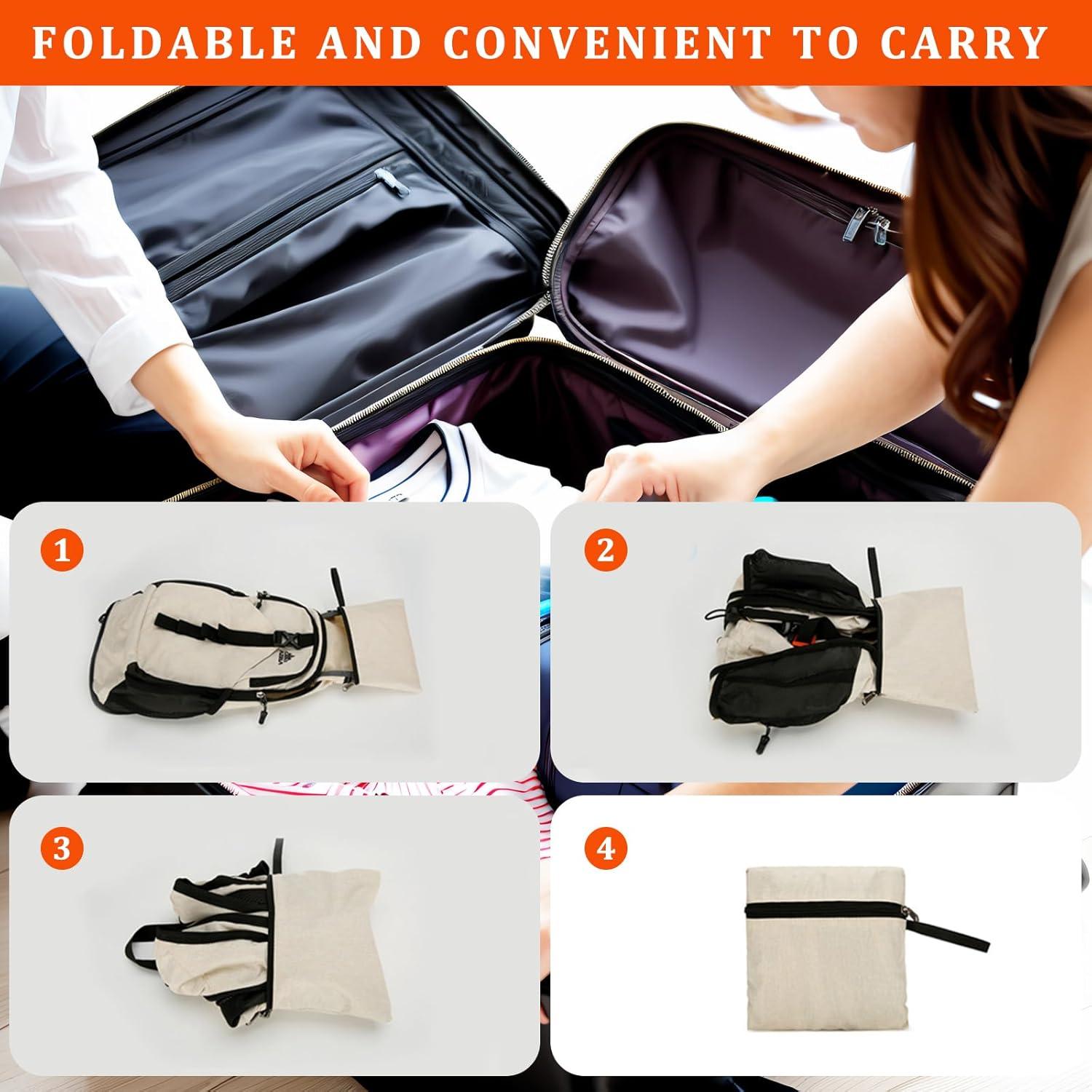 Mochila de Senderismo Plegable 15L Unisex Negra - Ultraligera