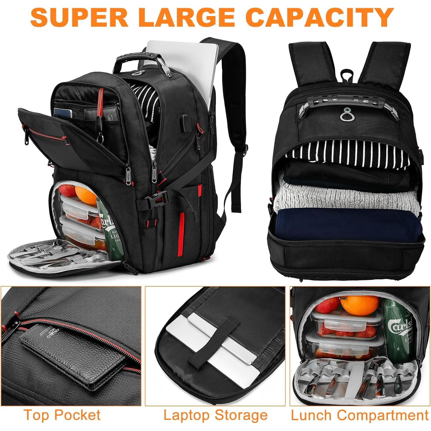 Mochila Térmica YORANG 17.3" con Puerto USB y Compartimento Almuerzo